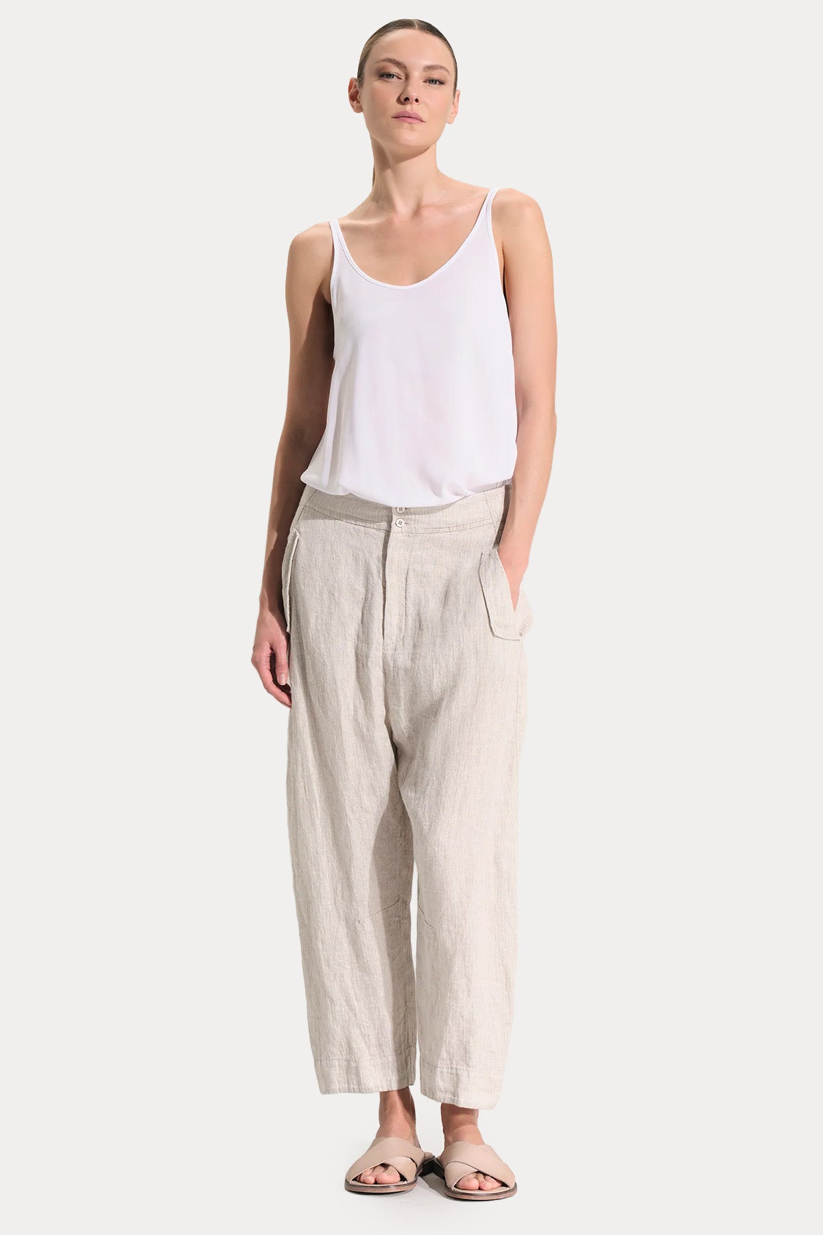 Transit Relaxed Fit Keten Pantolon