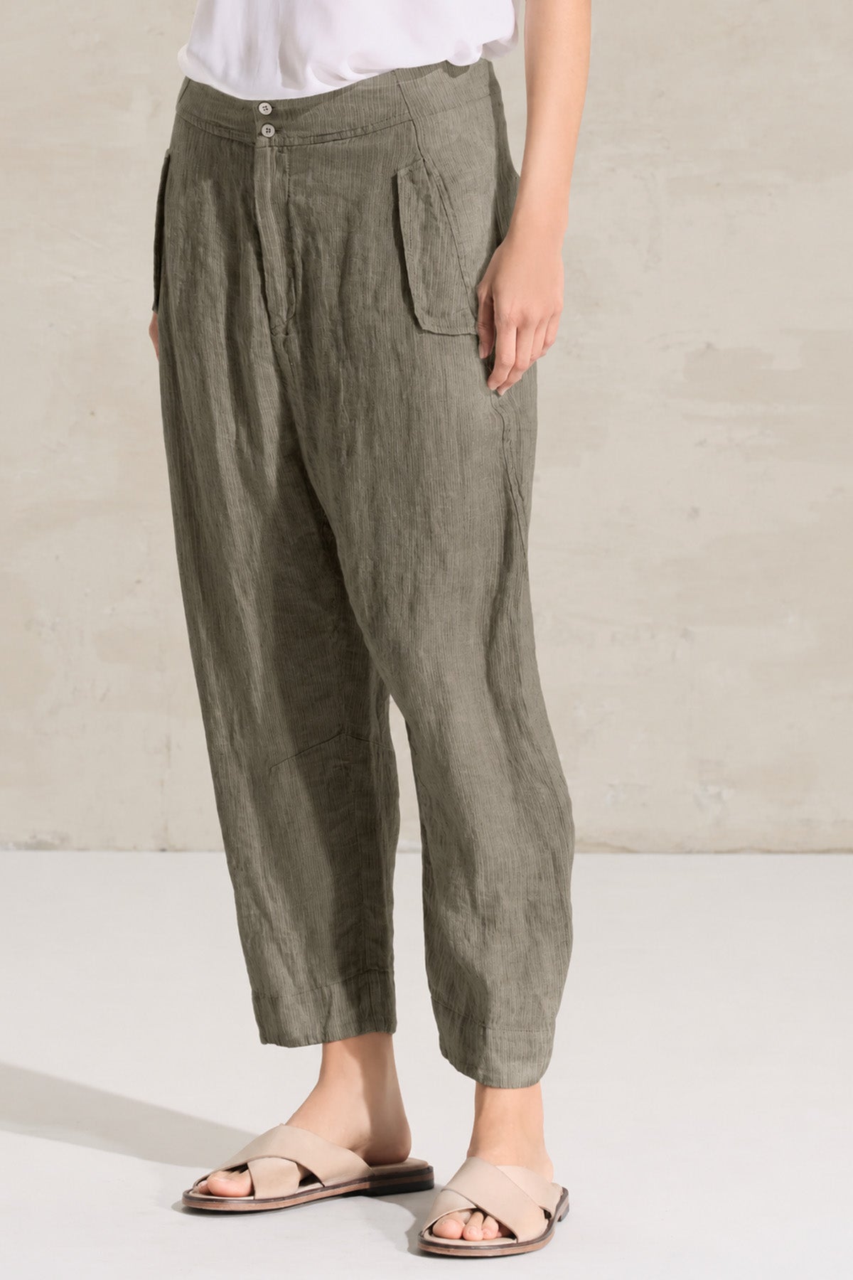 Transit Relaxed Fit Keten Pantolon
