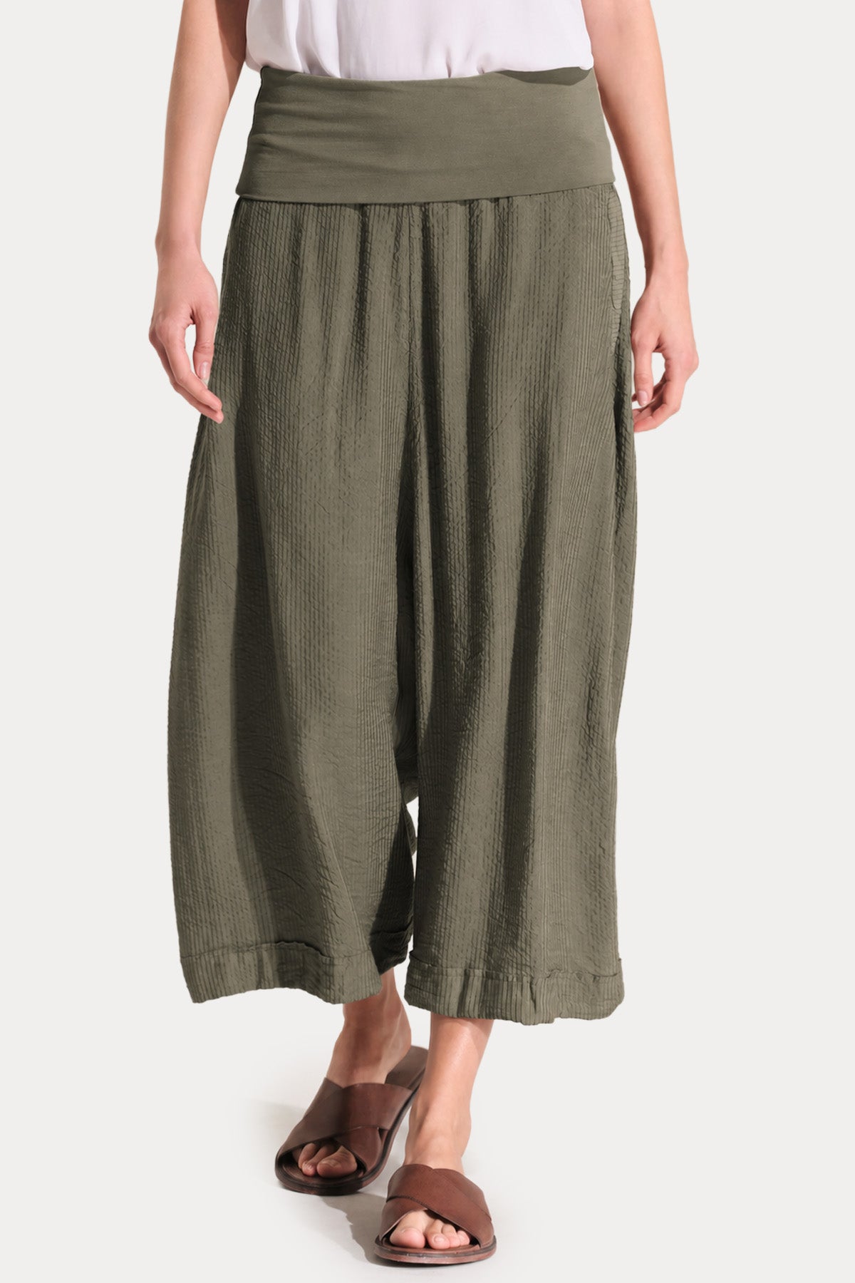 Transit Relaxed Fit Streç İpek Pantolon