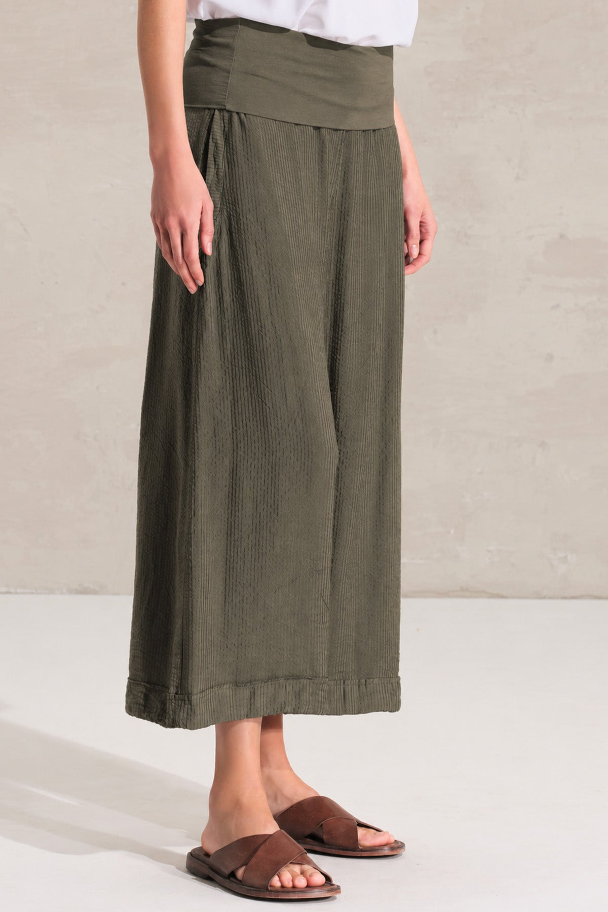 Transit Relaxed Fit Streç İpek Pantolon