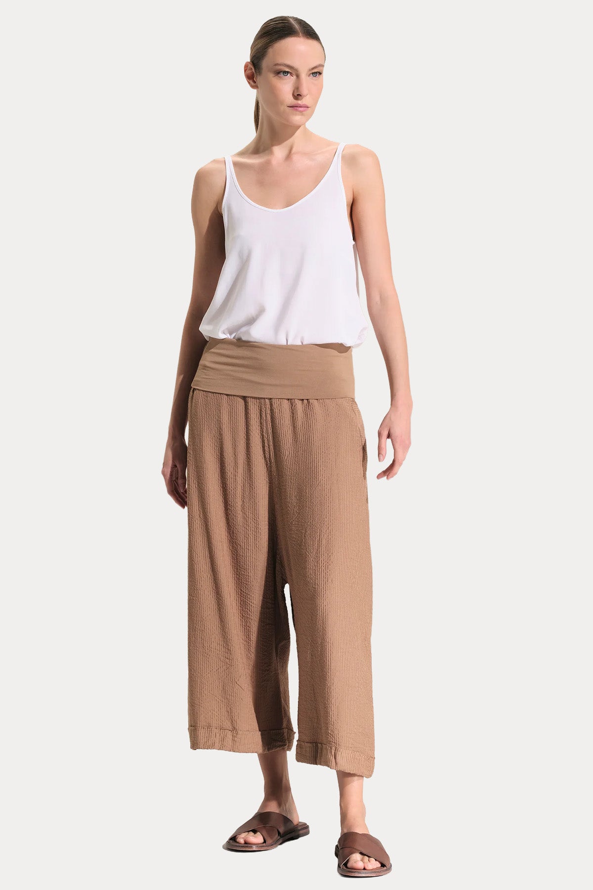 Transit Relaxed Fit Streç İpek Pantolon