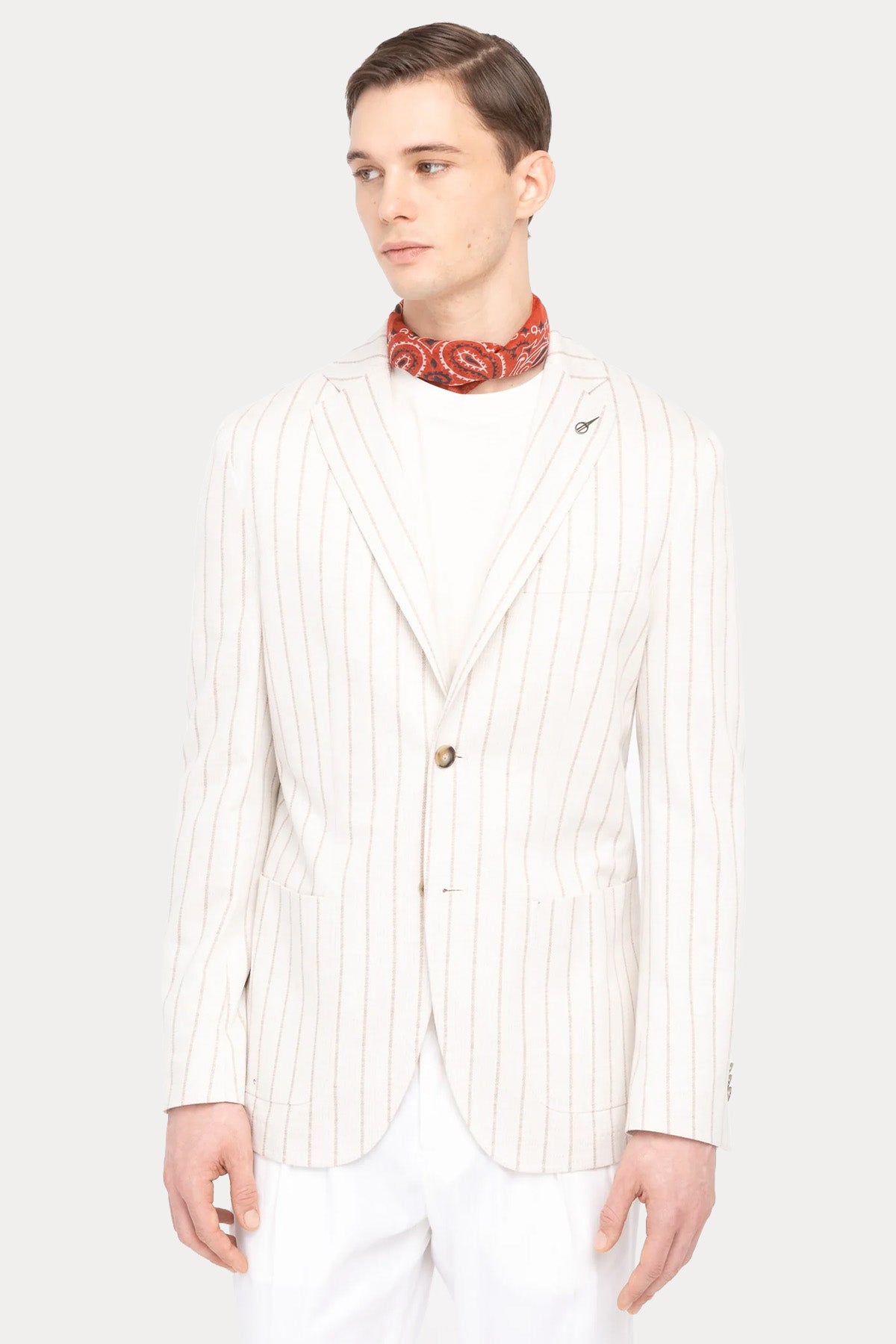Paoloni Çizgili Blazer Ceket-Ceket-Libas