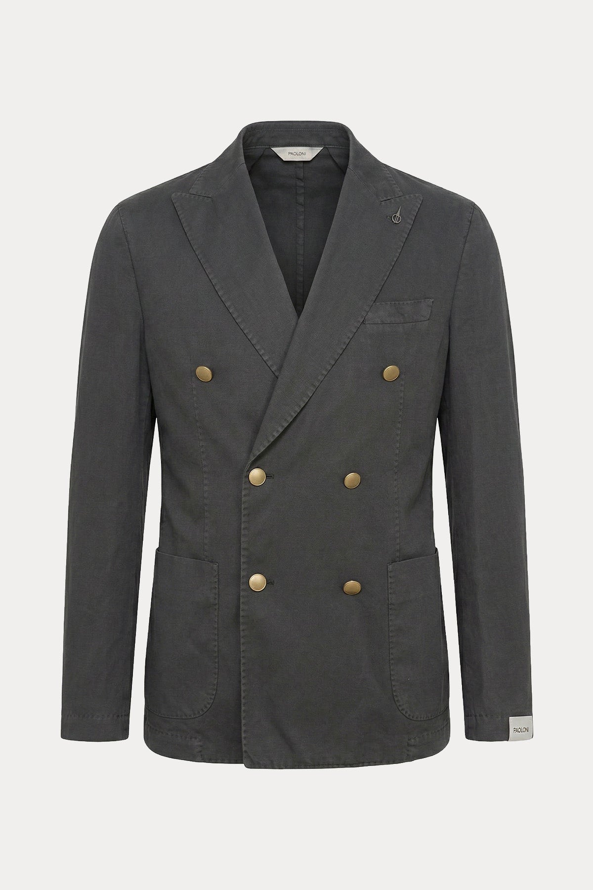 Paoloni Kruvaze Keten Blazer Ceket-Ceket-Libas