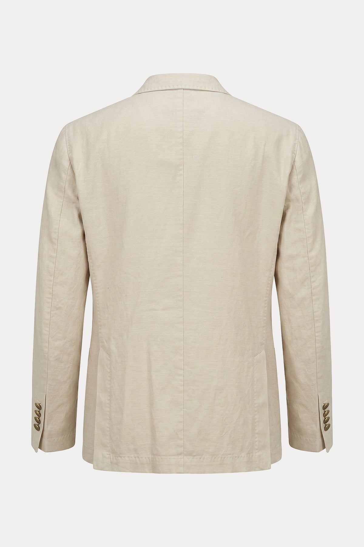 Paoloni Kruvaze Keten Blazer Ceket-Ceket-Libas