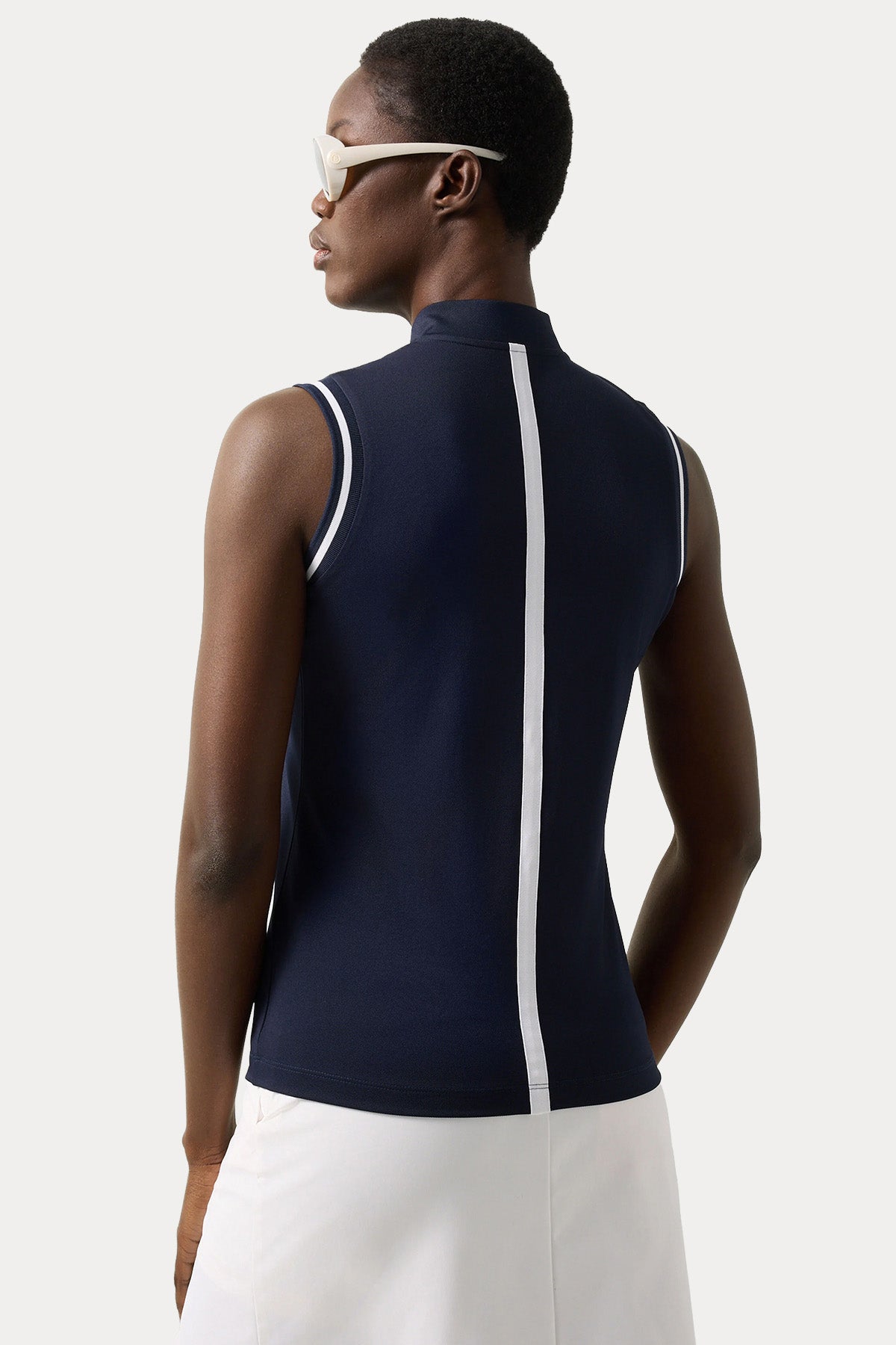 Bogner Evi Dik Yaka Yarım Fermuarlı Streç T-shirt