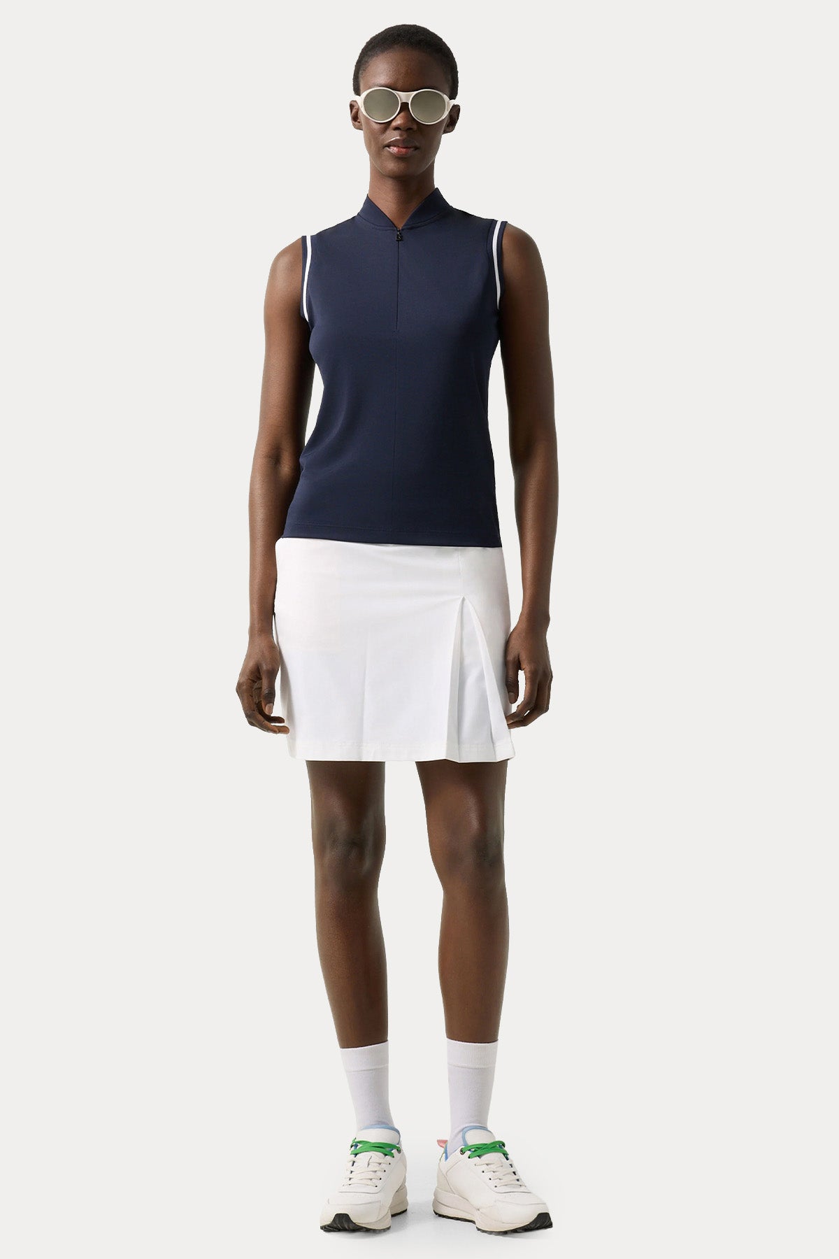 Bogner Evi Dik Yaka Yarım Fermuarlı Streç T-shirt