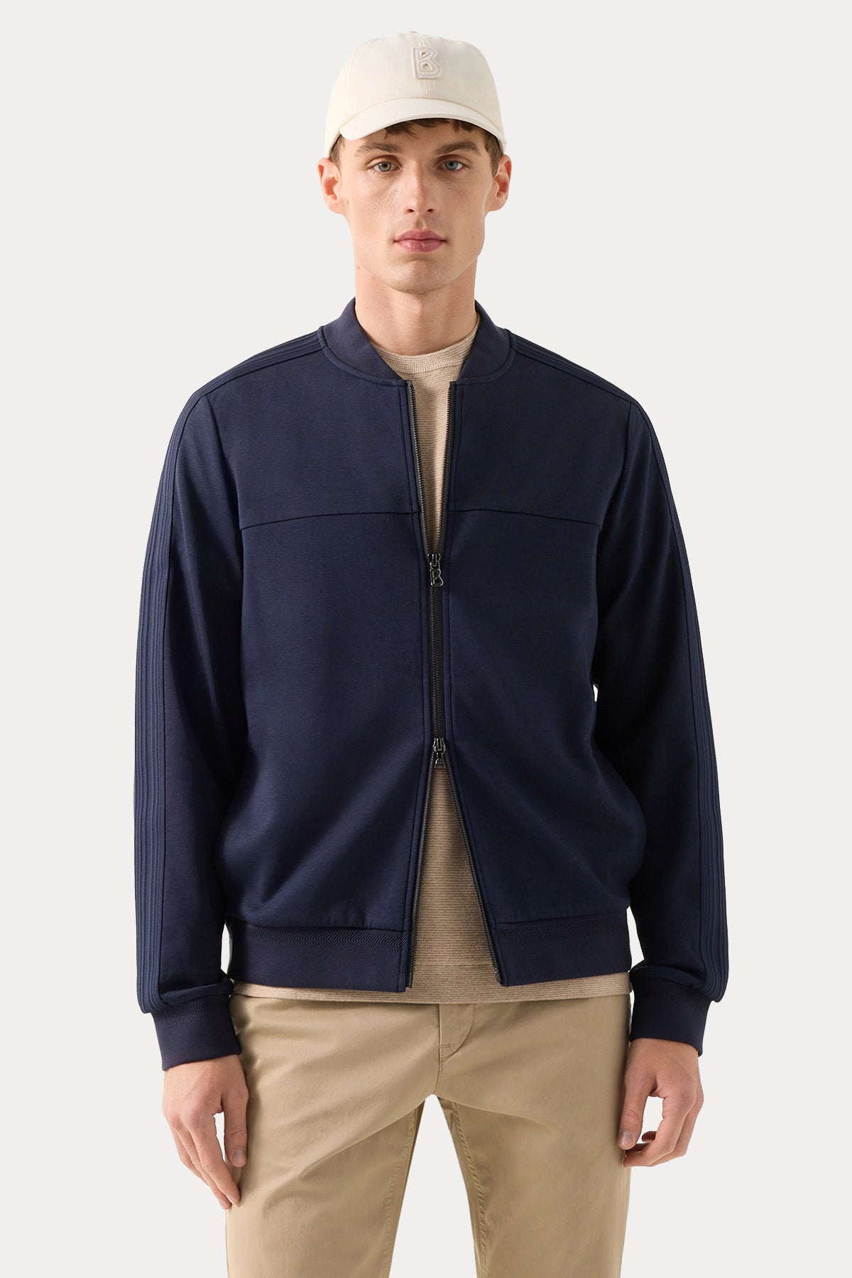 Bogner Lennox Comfort Fit Pilot Yaka Streç Bomber Ceket