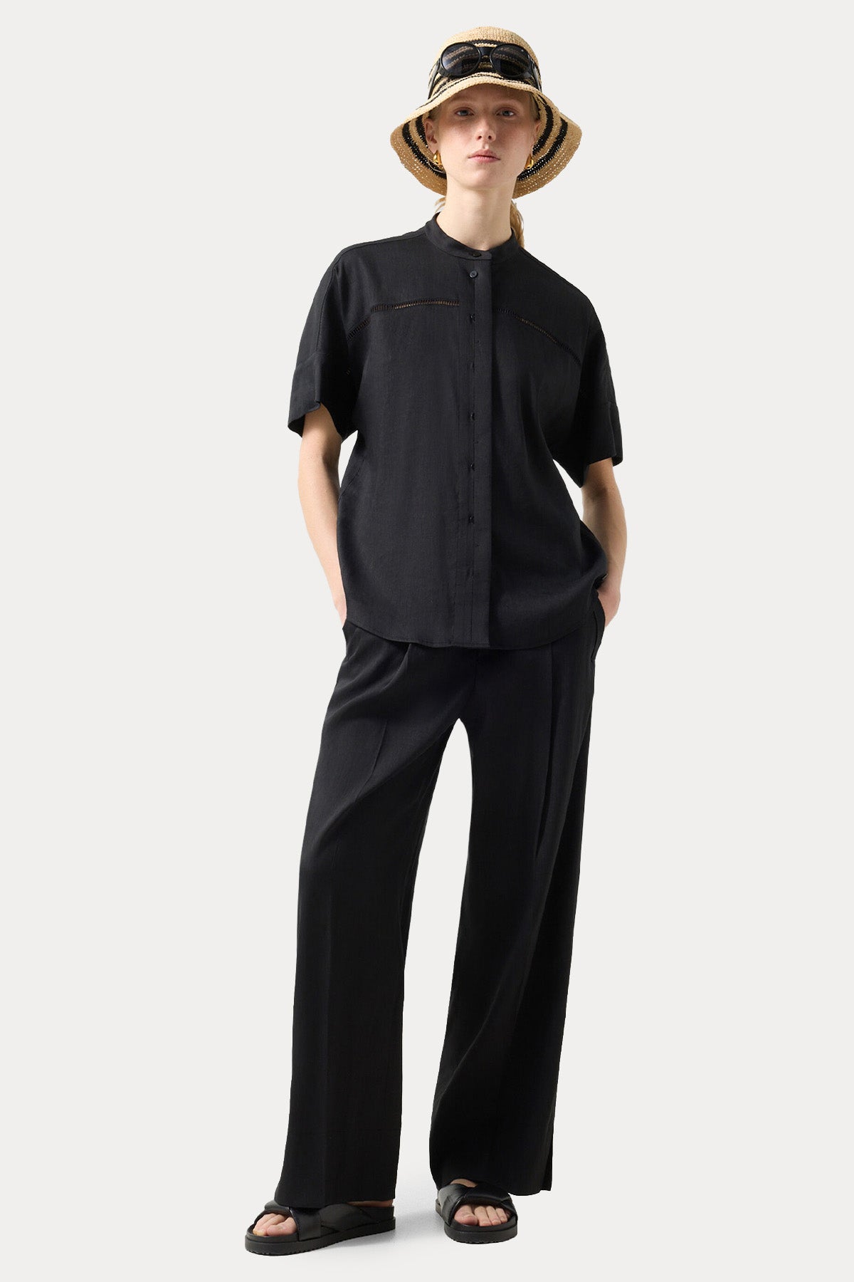 Bogner Candy Loose Fit Beli Lastikli Tek Pile Keten Pantolon