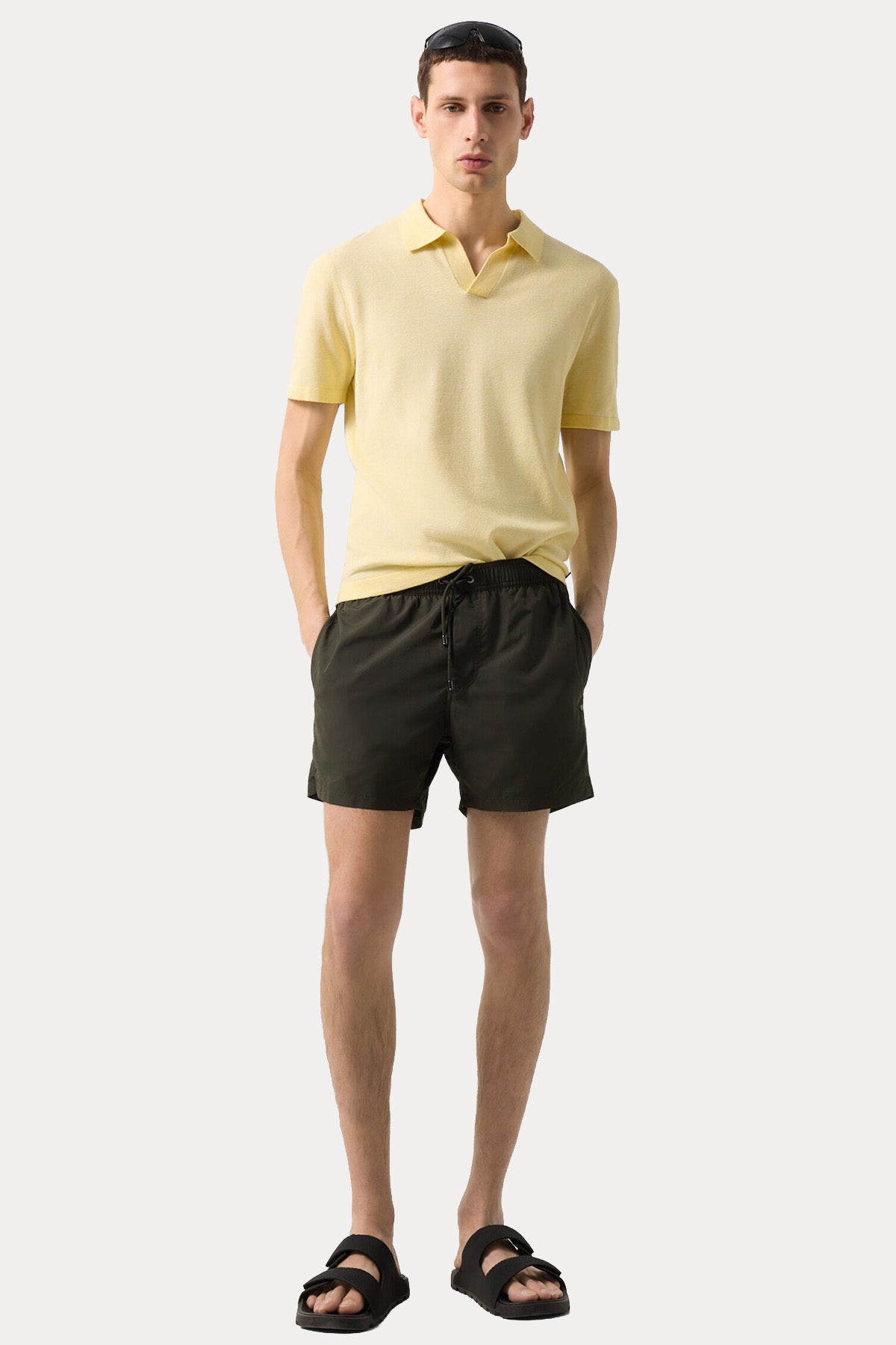 Bogner Paul Beli Lastikli Şort Mayo