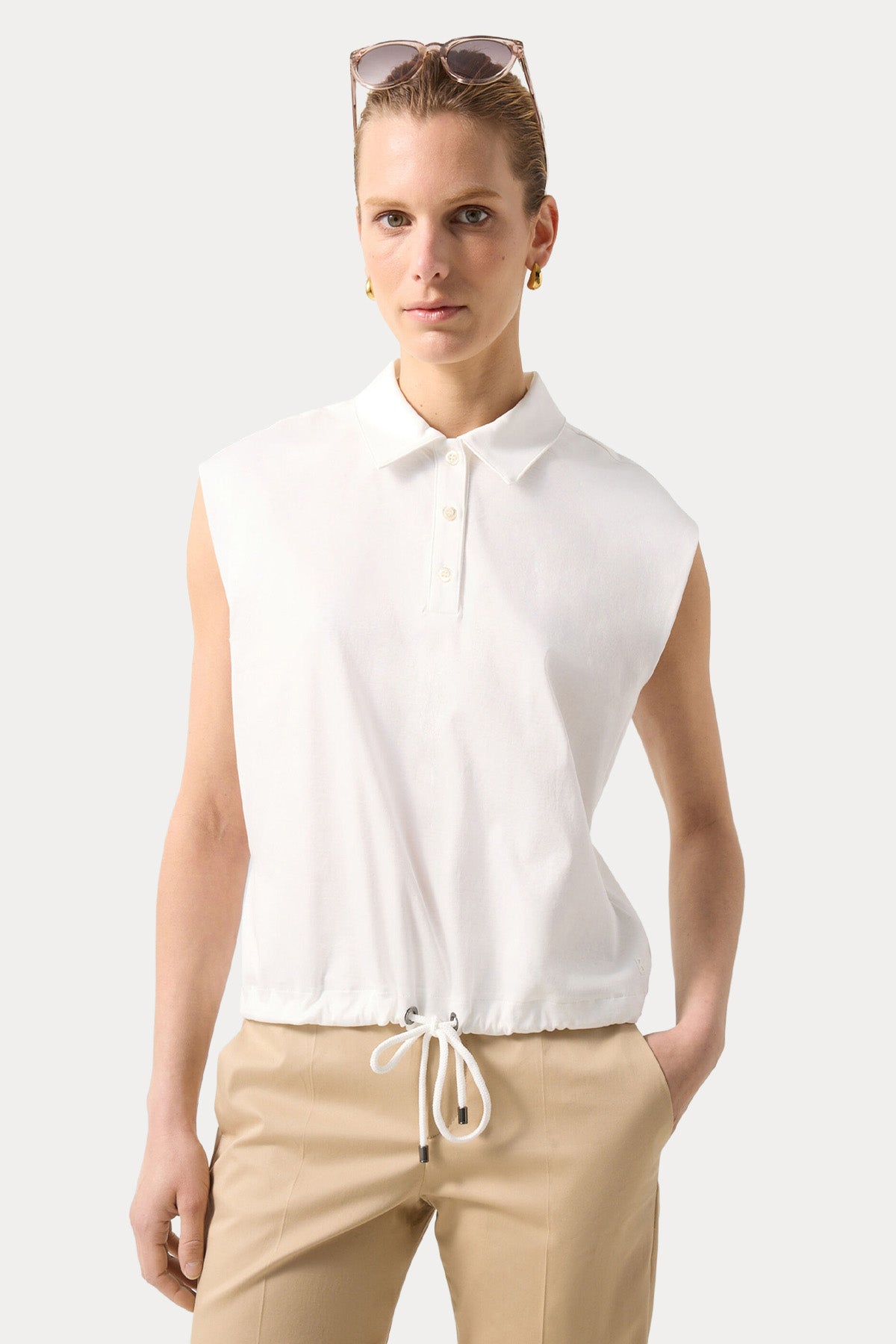 Bogner Mia Regular Fit Beli Büzgülü Polo Yaka T-shirt