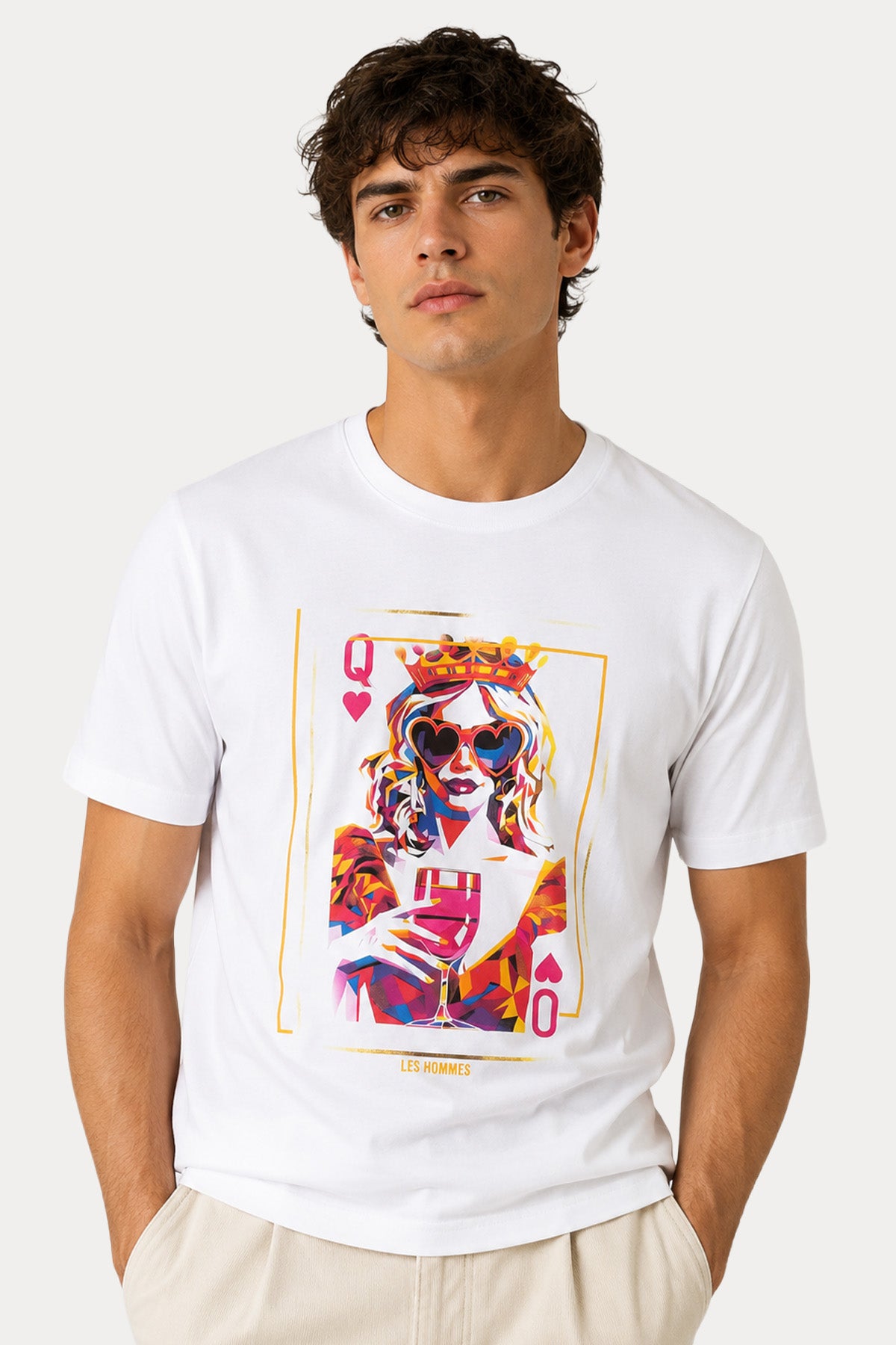 Les Hommes Regular Fit Desenli Yuvarlak Yaka T-shirt