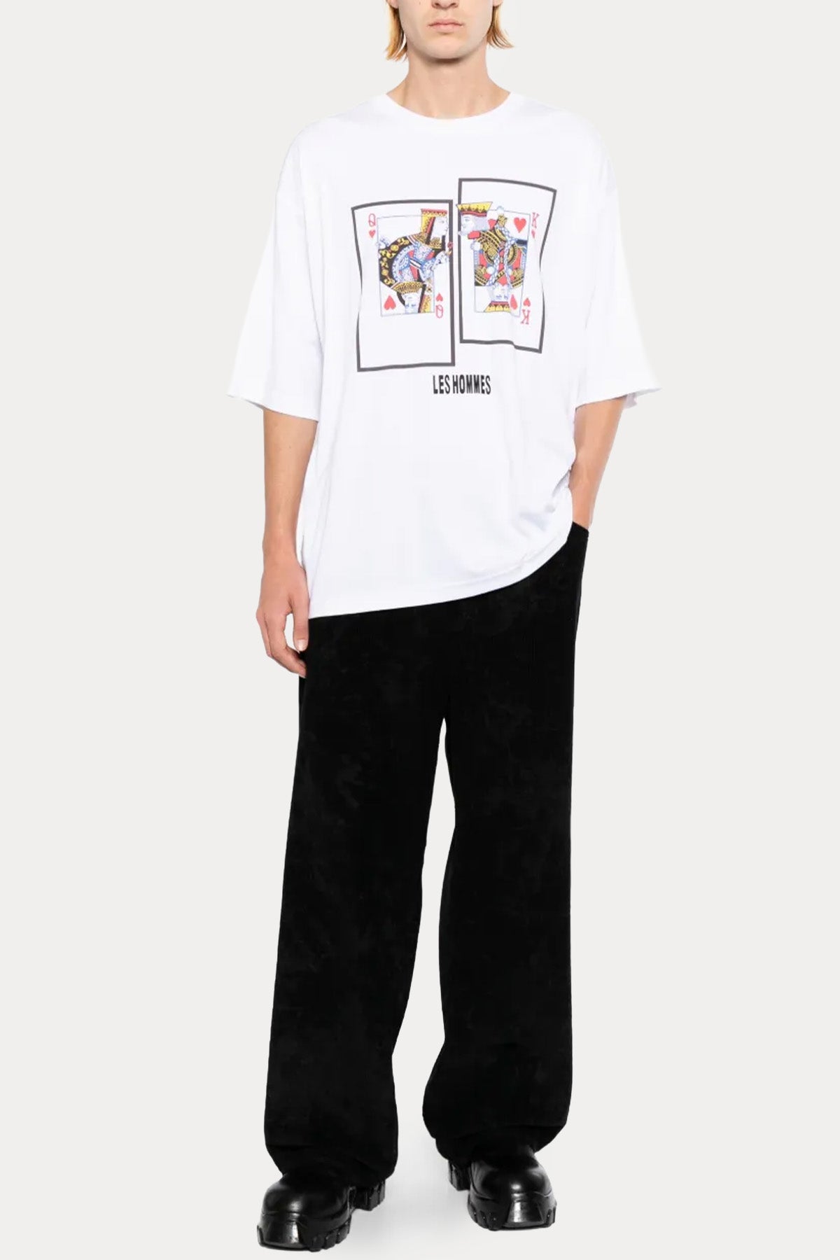 Les Hommes Geniş Kesim Desenli T-shirt-T-shirt-Libas