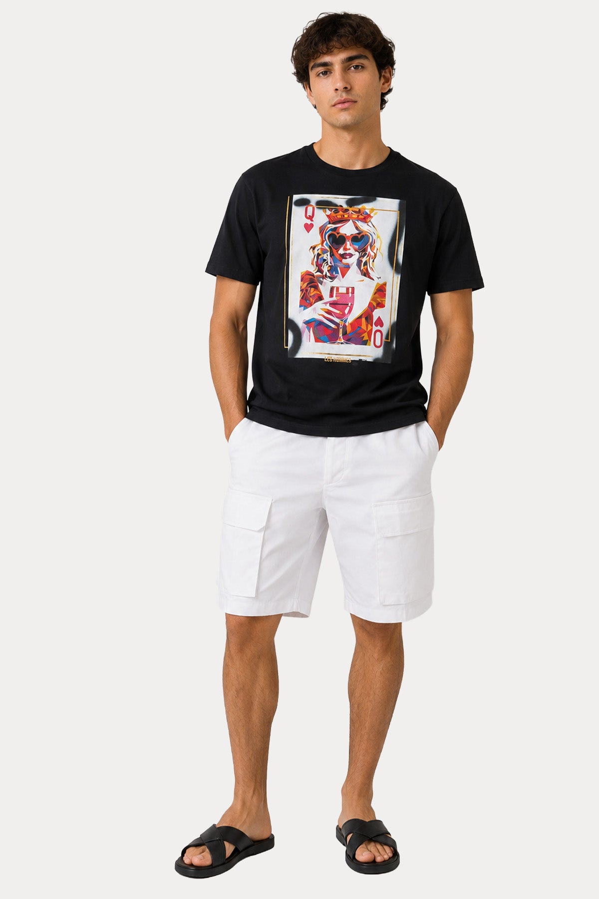 Les Hommes Regular Fit Desenli Yuvarlak Yaka T-shirt
