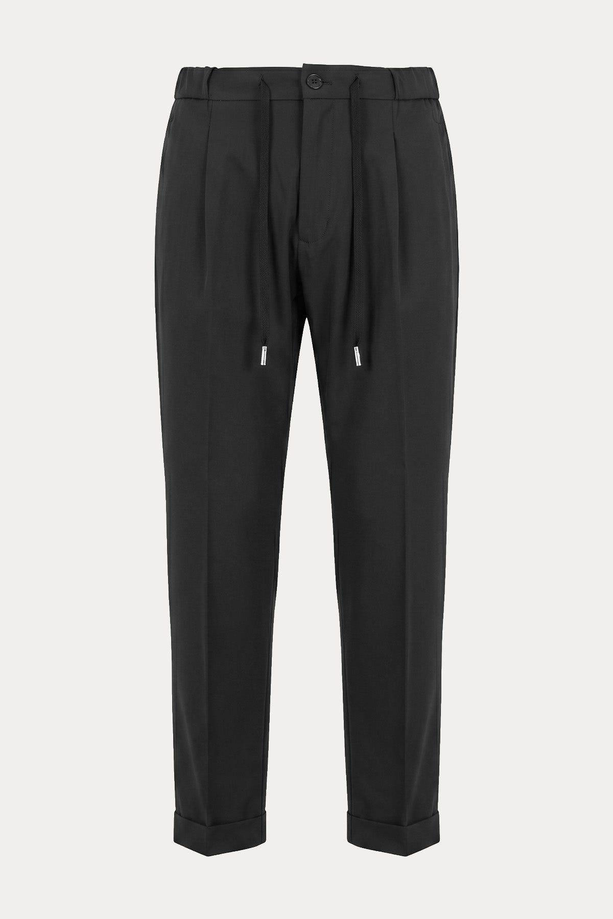 Les Hommes Beli Lastikli Duble Paça Tek Pileli Pantolon