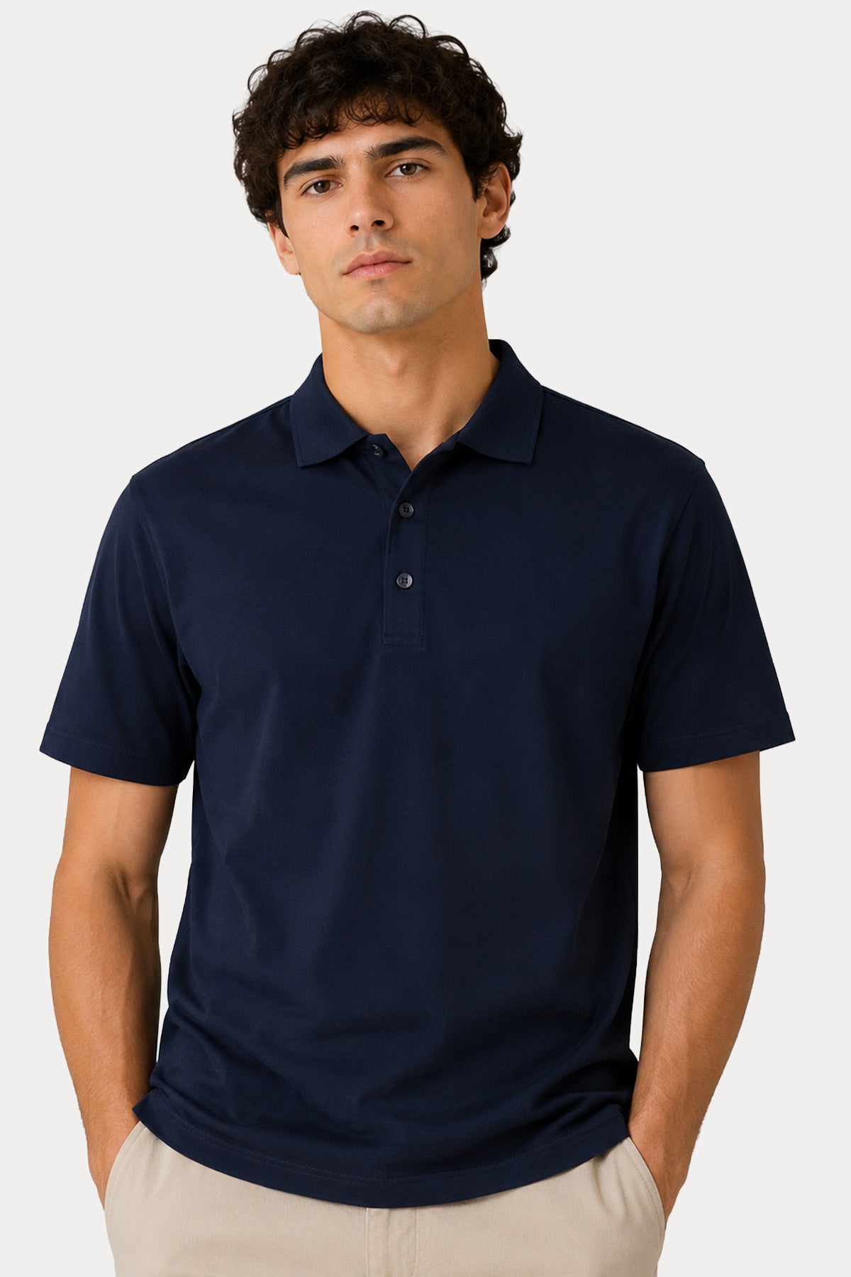 Les Hommes Regular Fit Polo Yaka Streç T-shirt