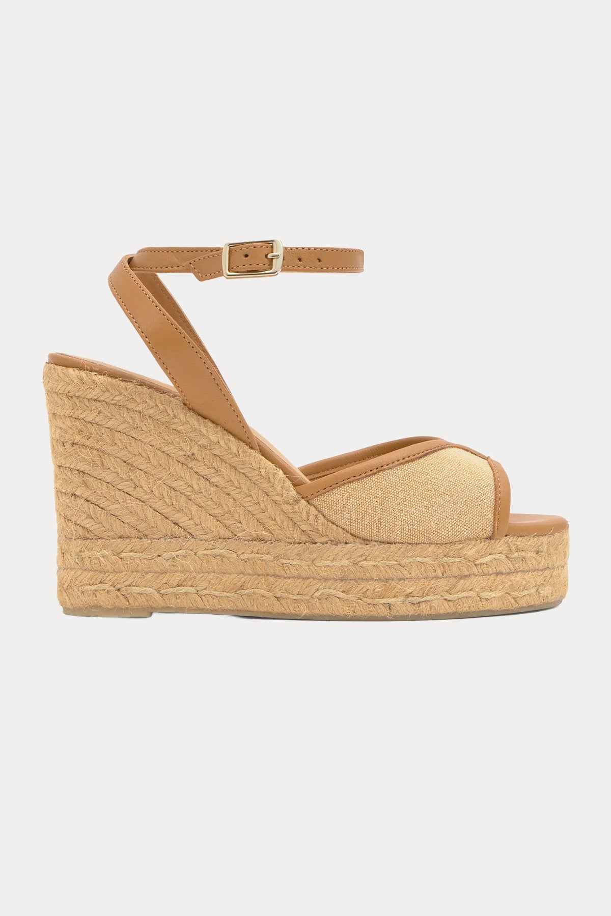 Castaner Brigitte Kanvas Deri Dolgu Topuklu Sandalet