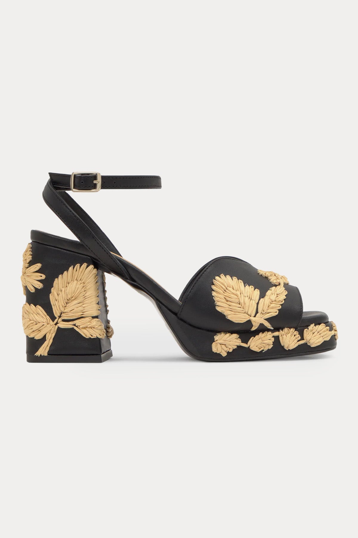 Castaner Vasilia Hasır Örgü Motifli Topuklu Deri Sandalet