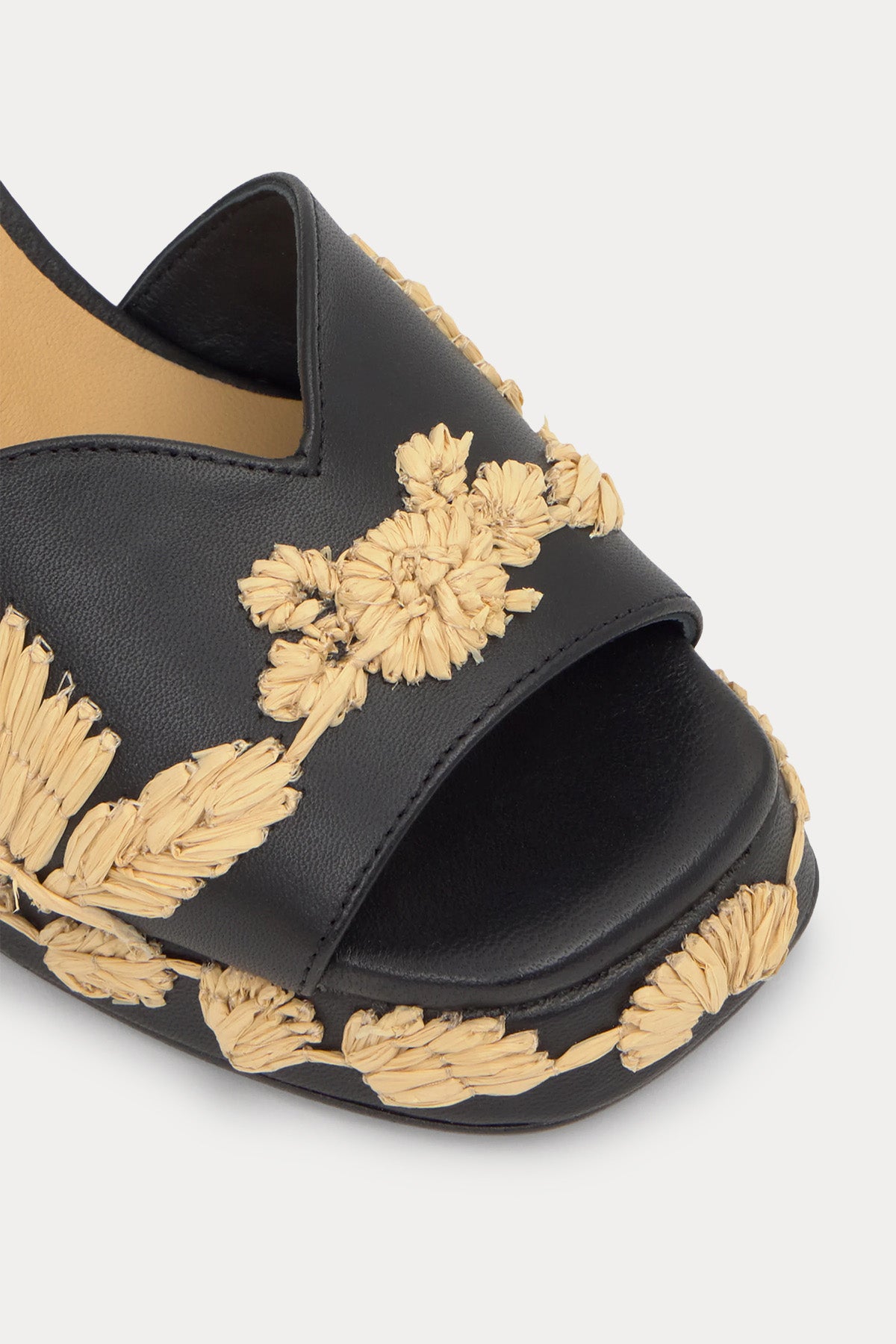 Castaner Vasilia Hasır Örgü Motifli Topuklu Deri Sandalet