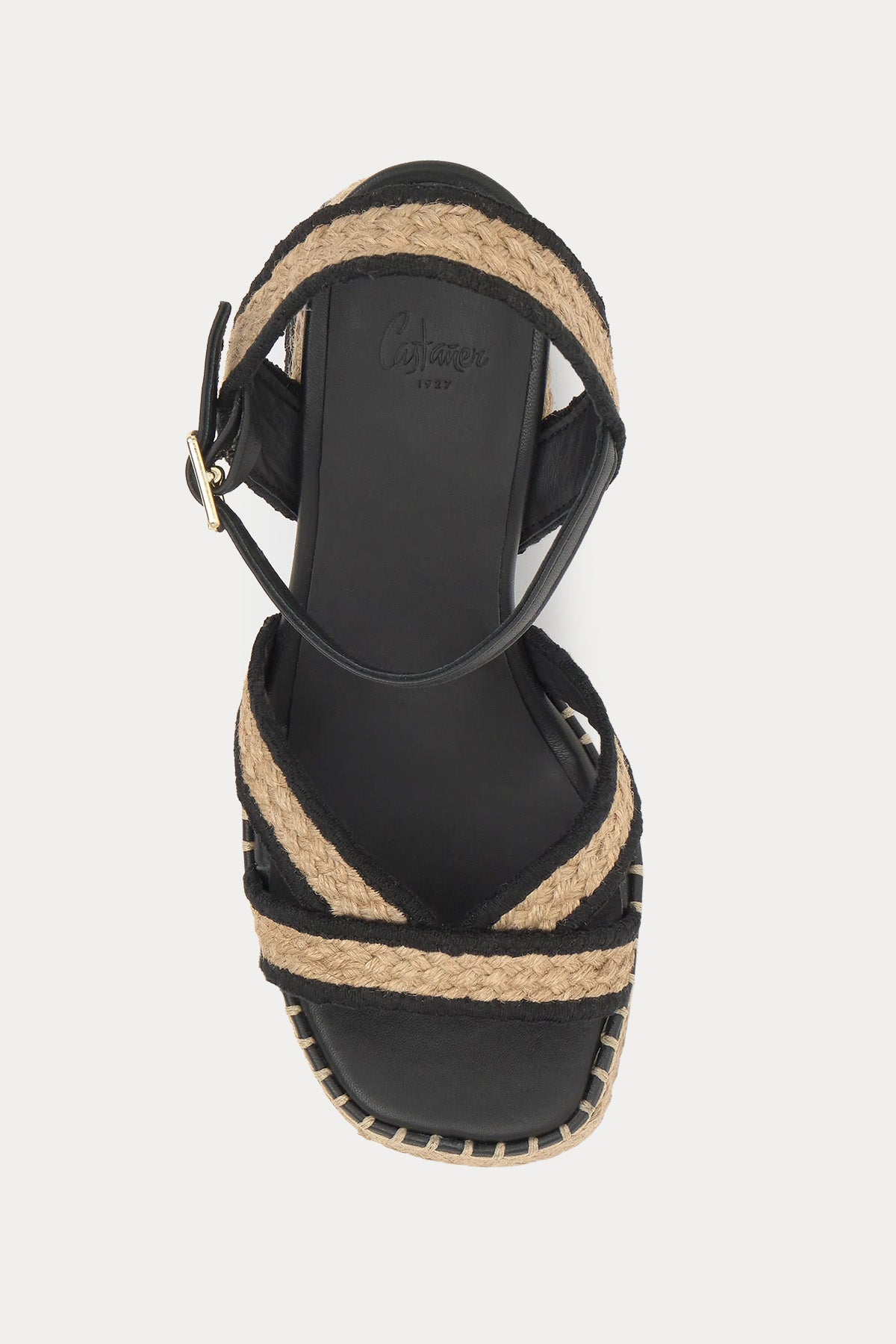 Castaner Vanish Küt Burun Hasır Örgü Topuklu Sandalet