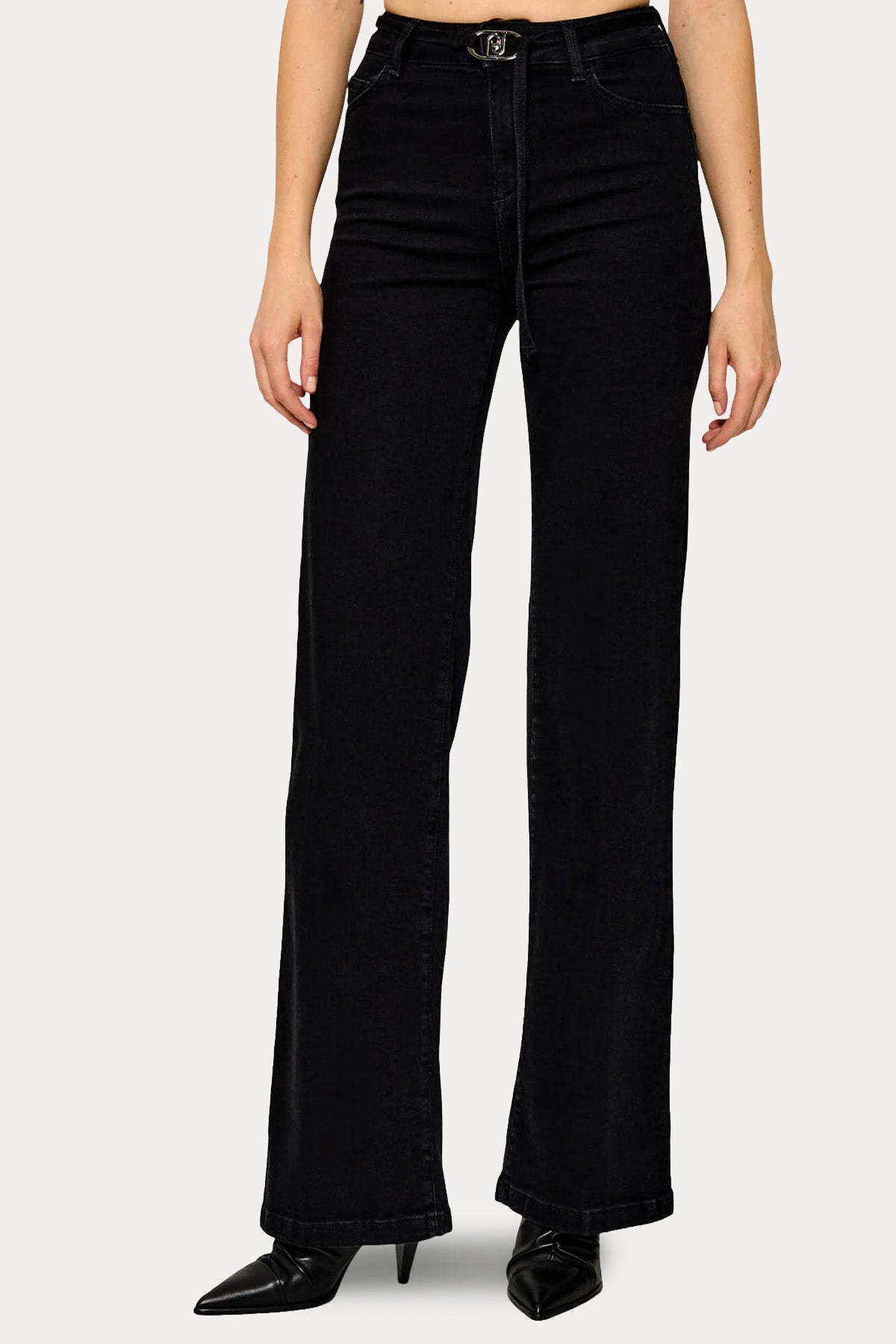 Liu Jo Wide Leg Yüksek Bel Kemerli Streç Jeans