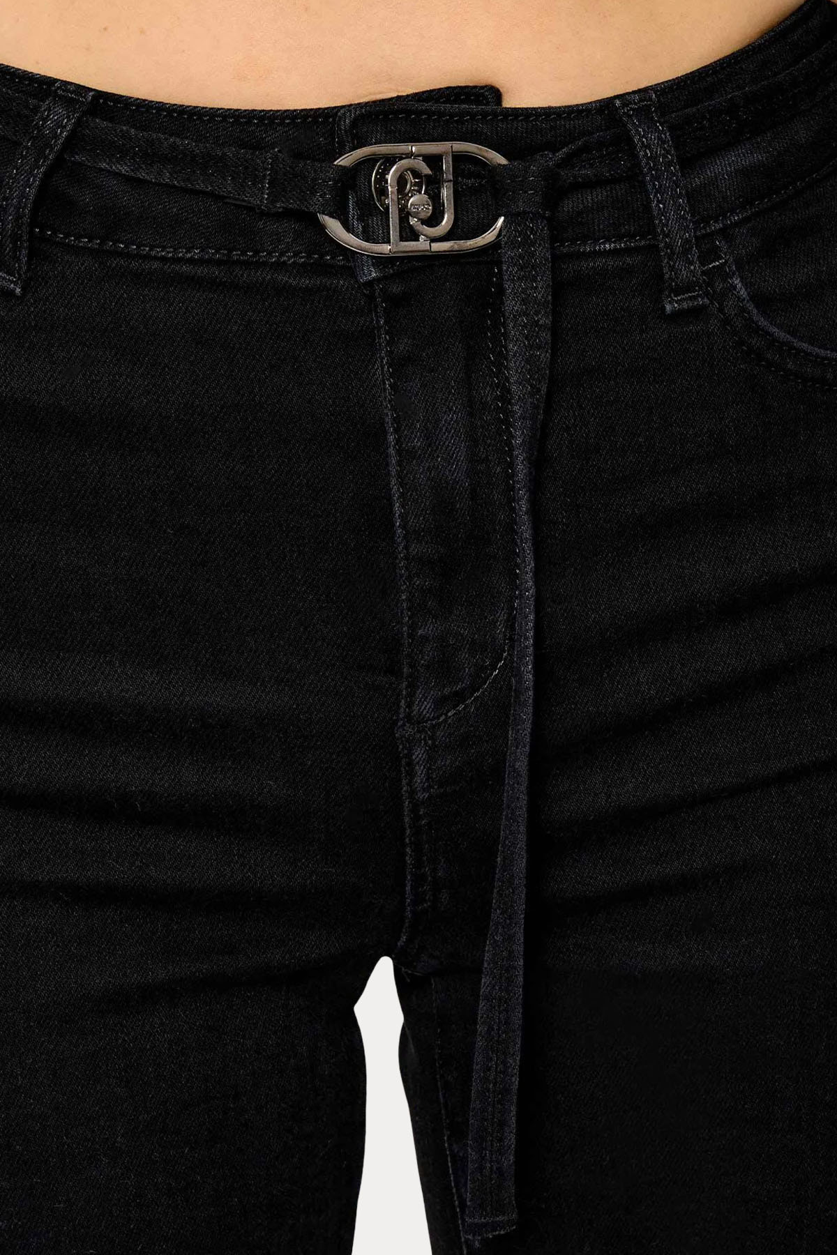 Liu Jo Wide Leg Yüksek Bel Kemerli Streç Jeans