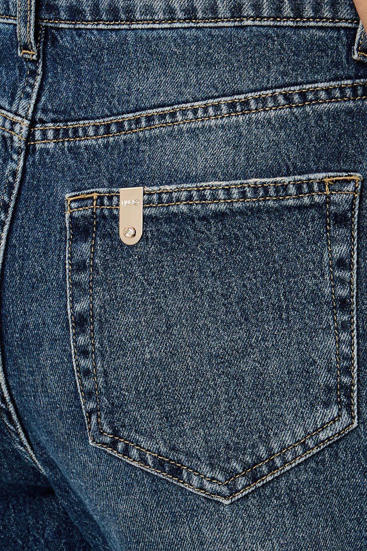 Liu Jo Balloon Fit Yüksek Belli Yıkamalı Crop Jeans