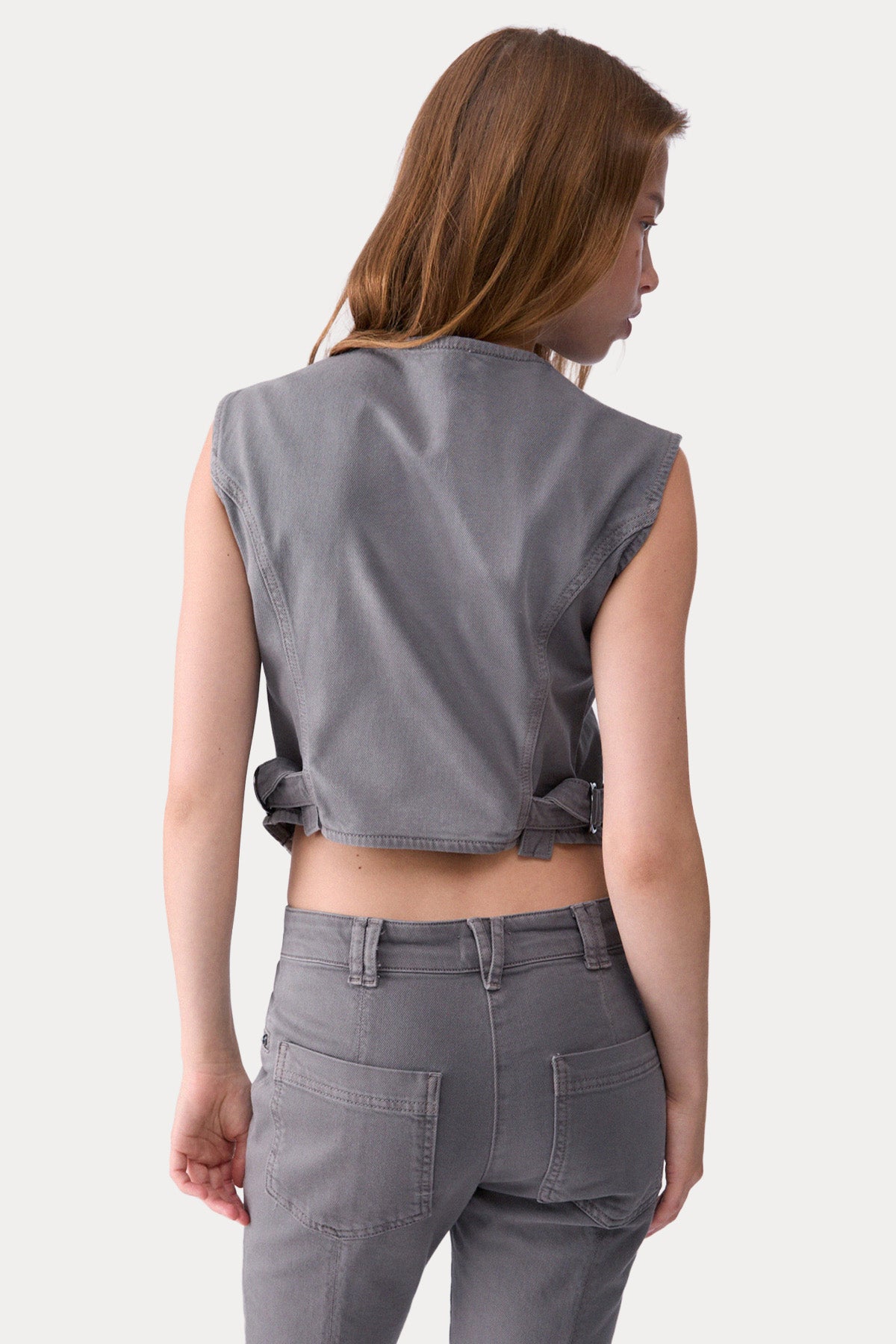 Liu Jo Regular Fit Crop Denim Yelek