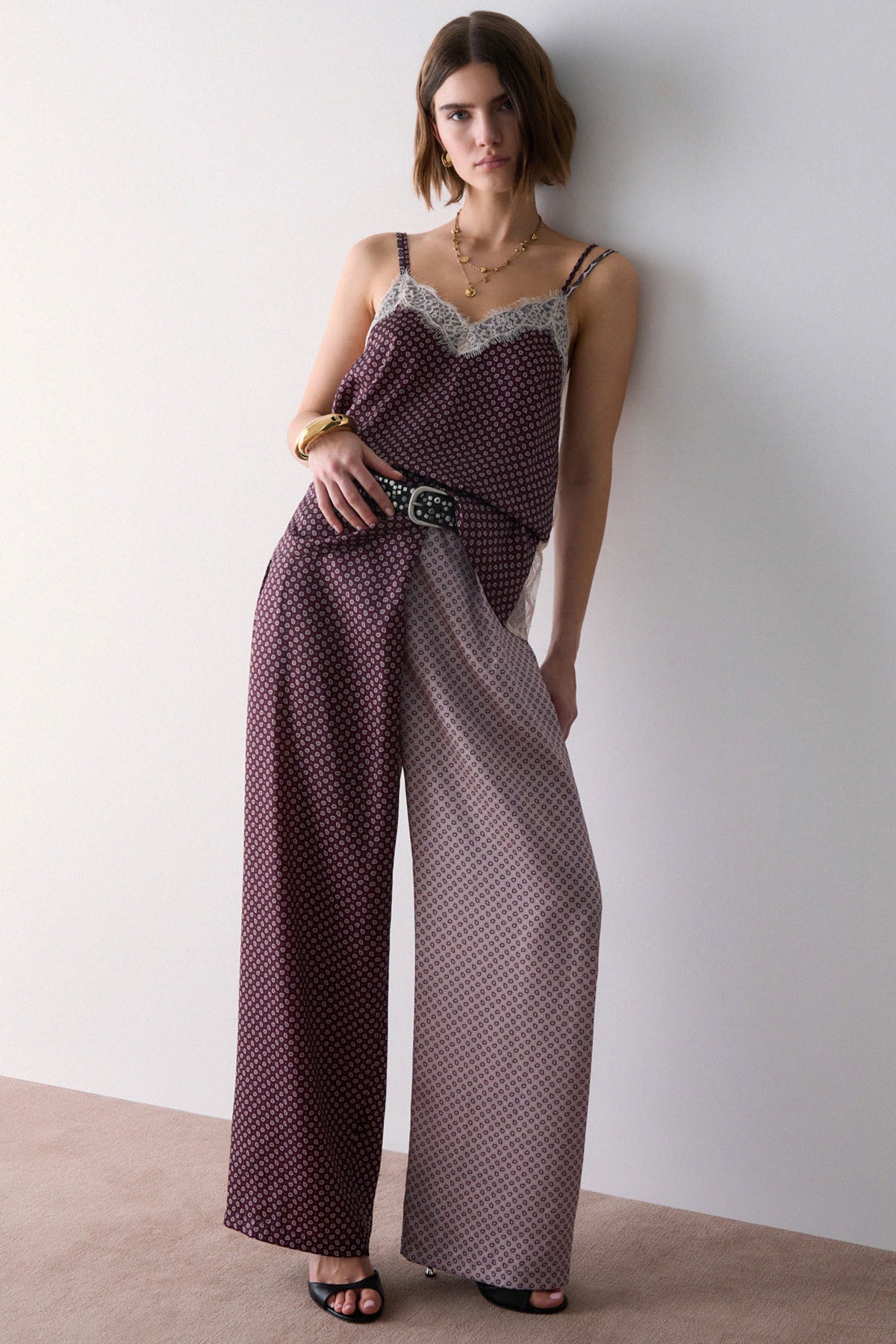 Liu Jo Comfort Fit Mikro Şal Desenli Bluz