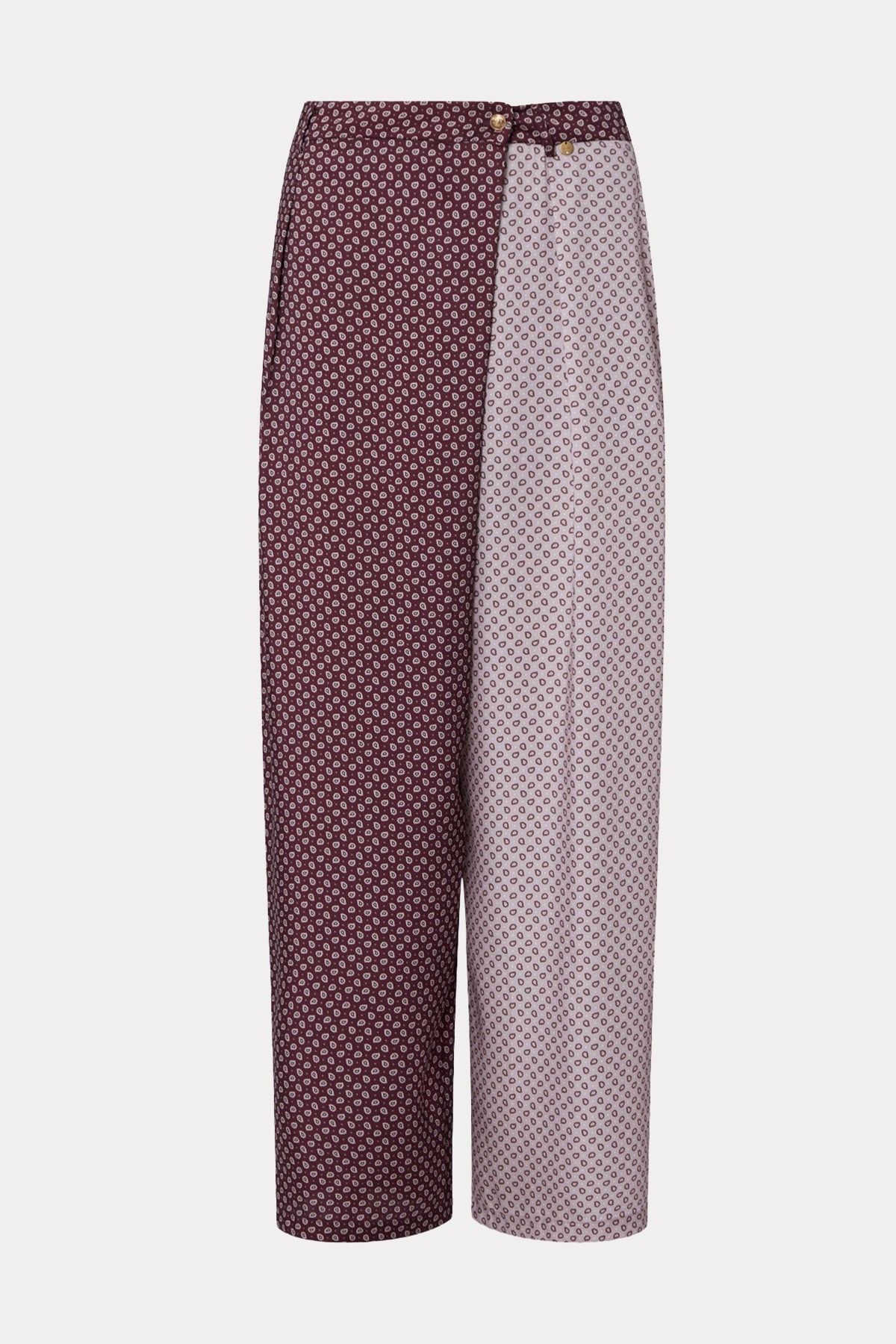 Liu Jo Wide Leg Mikro Şal Desenli Tek Pile Pantolon