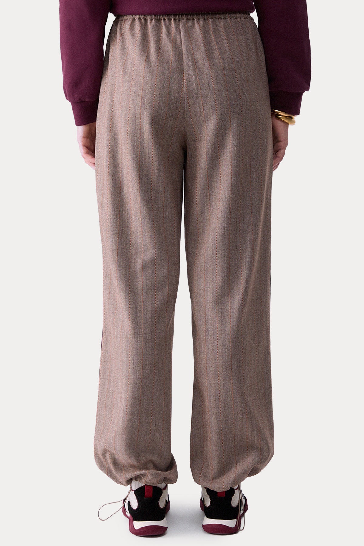 Liu Jo Regular Fit Balıksırtı Şerit Desenli Streç Ceket Pantolon Set