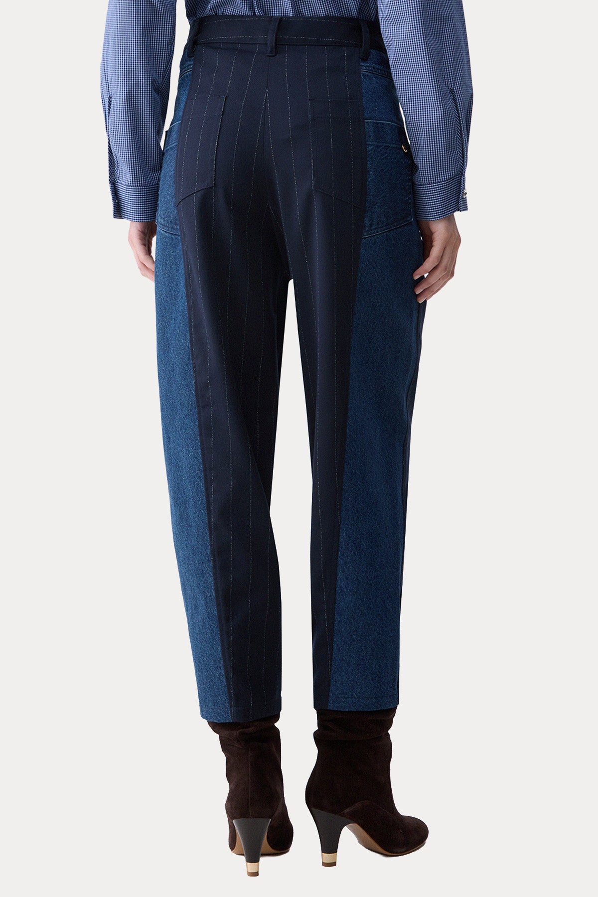 Liu Jo Balloon Fit Denim Detaylı Çizgili Pantolon