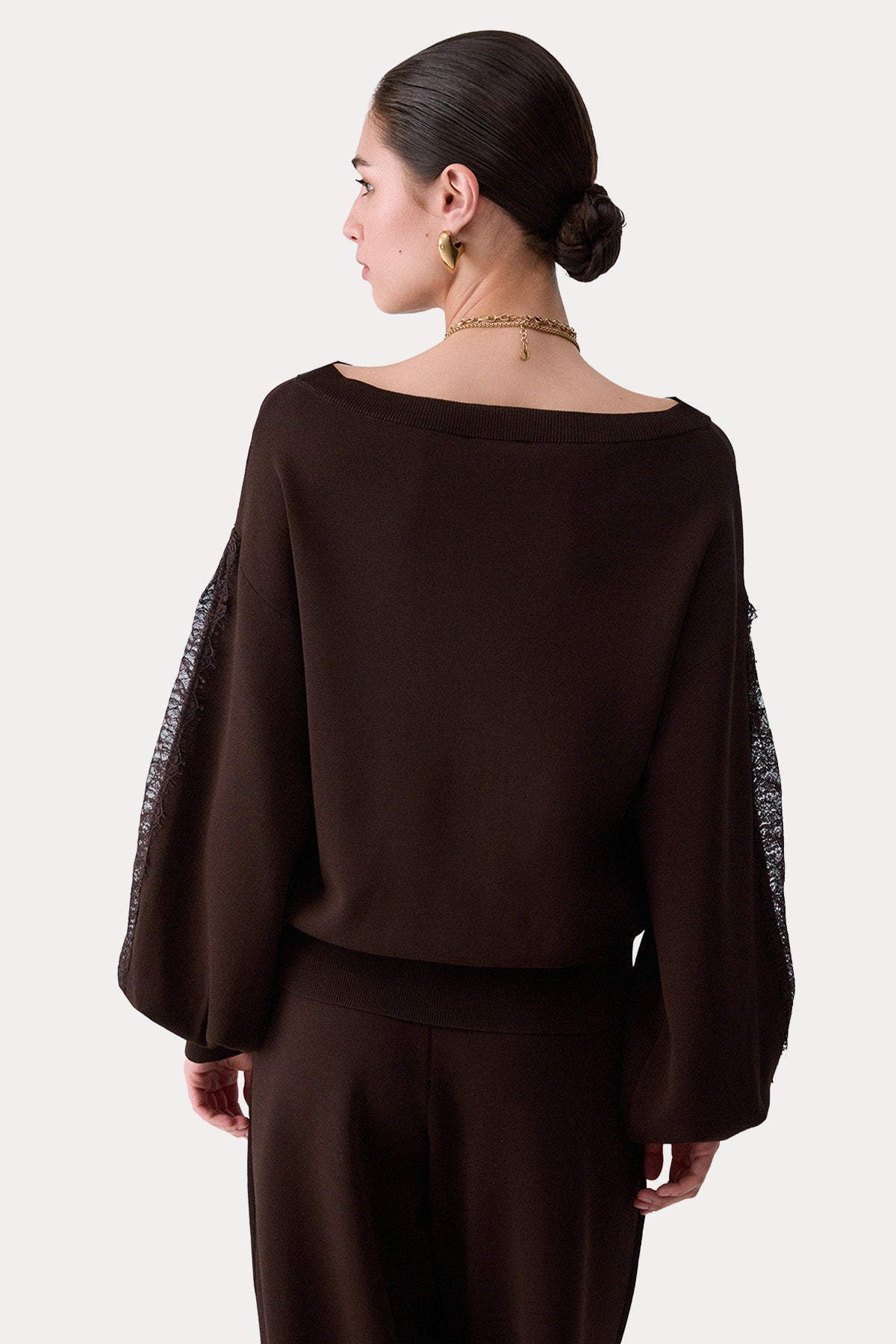 Liu Jo Relaxed Fit İnce Örgü Dantel Detaylı Triko