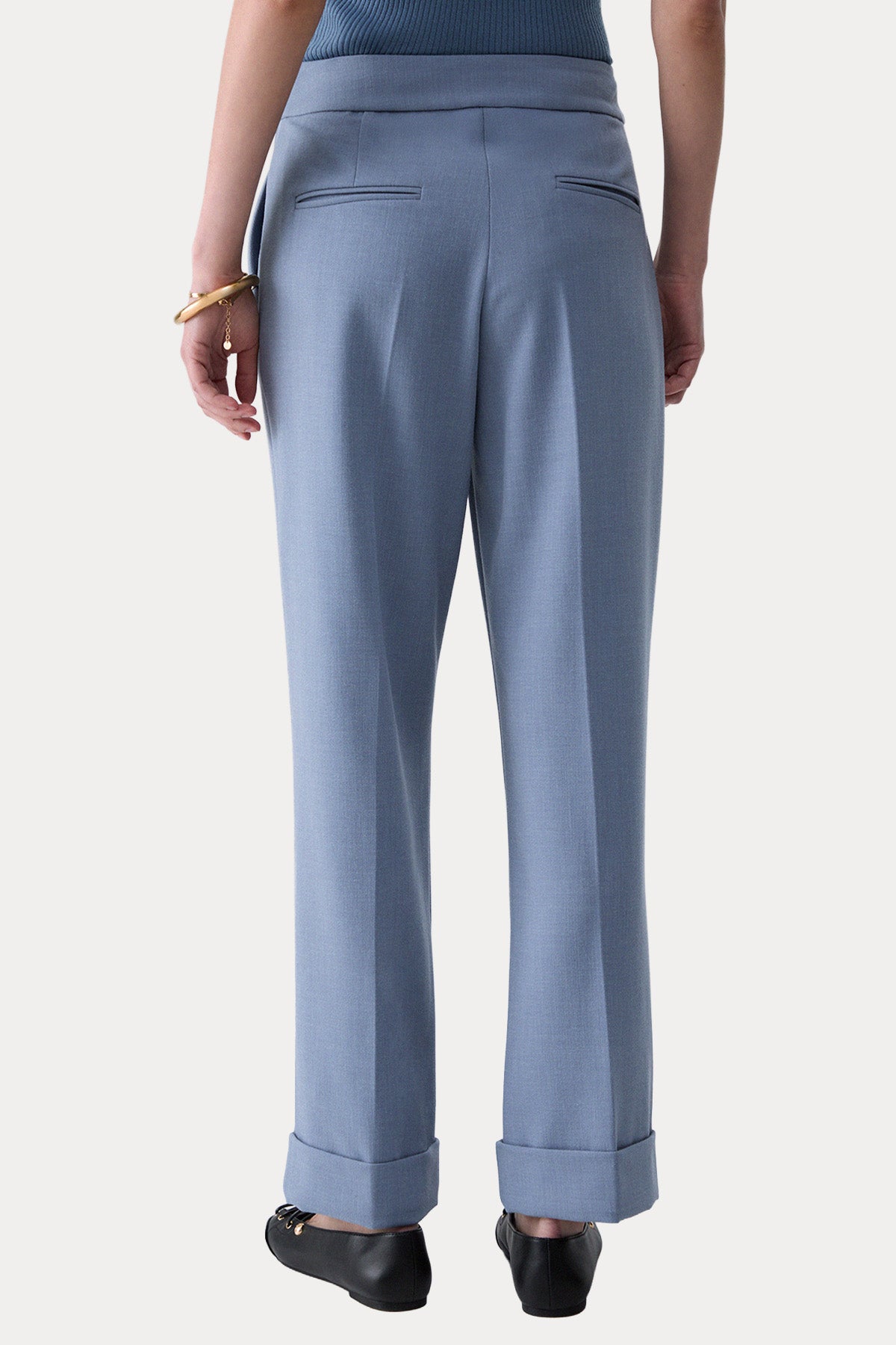Liu Jo Relaxed Fit Tek Pile Duble Paça Melanj Pantolon