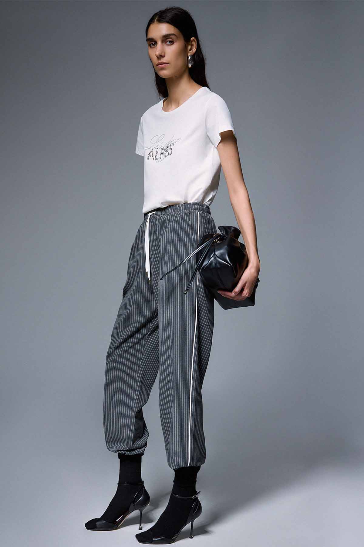 Liu Jo Çizgili Streç Sweatshirt Pantolon Set