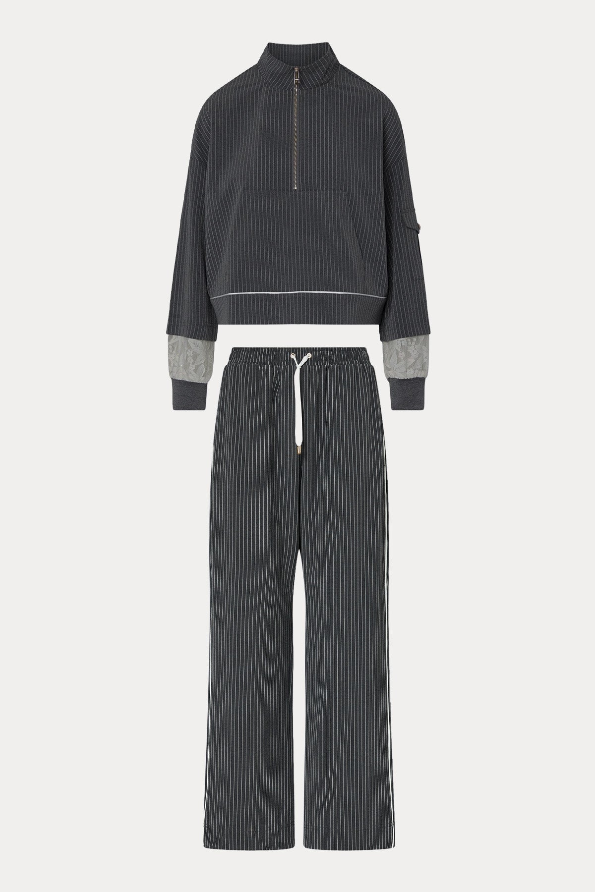 Liu Jo Çizgili Streç Sweatshirt Pantolon Set