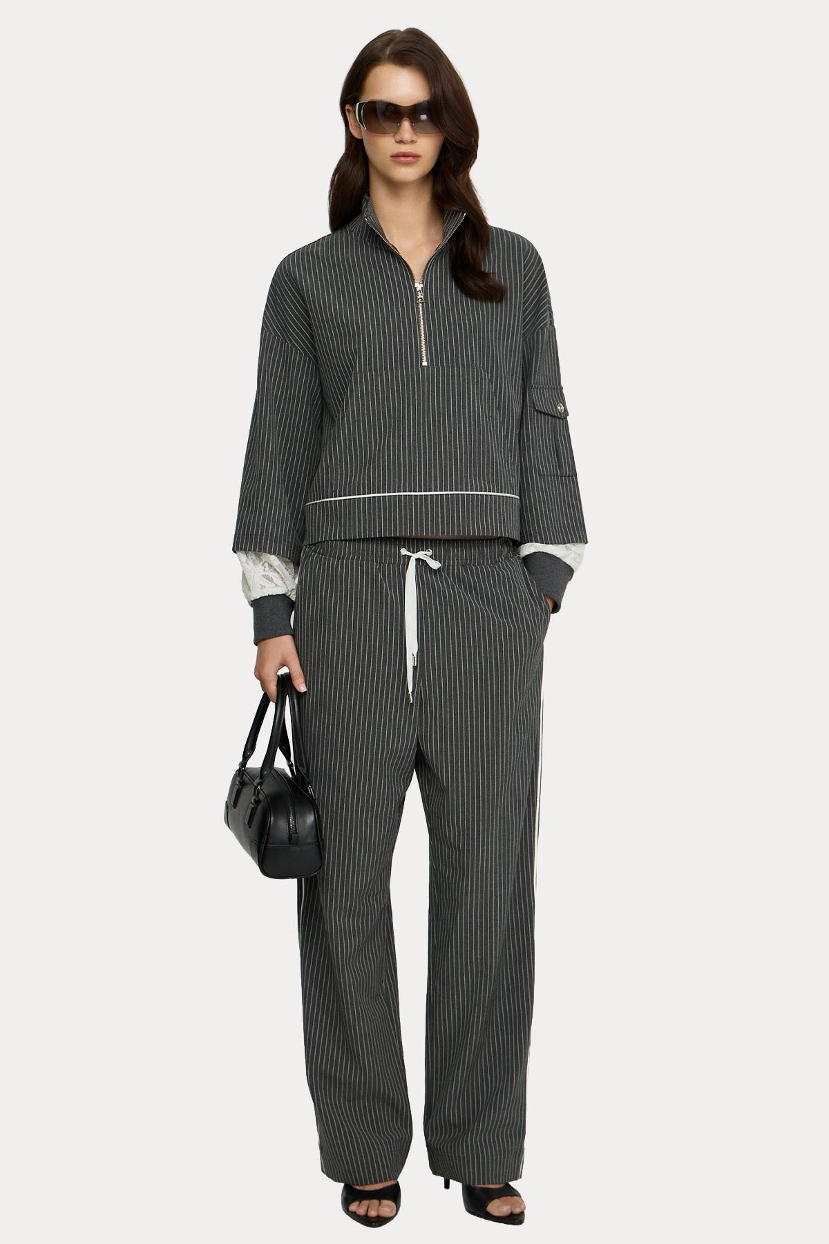 Liu Jo Çizgili Streç Sweatshirt Pantolon Set