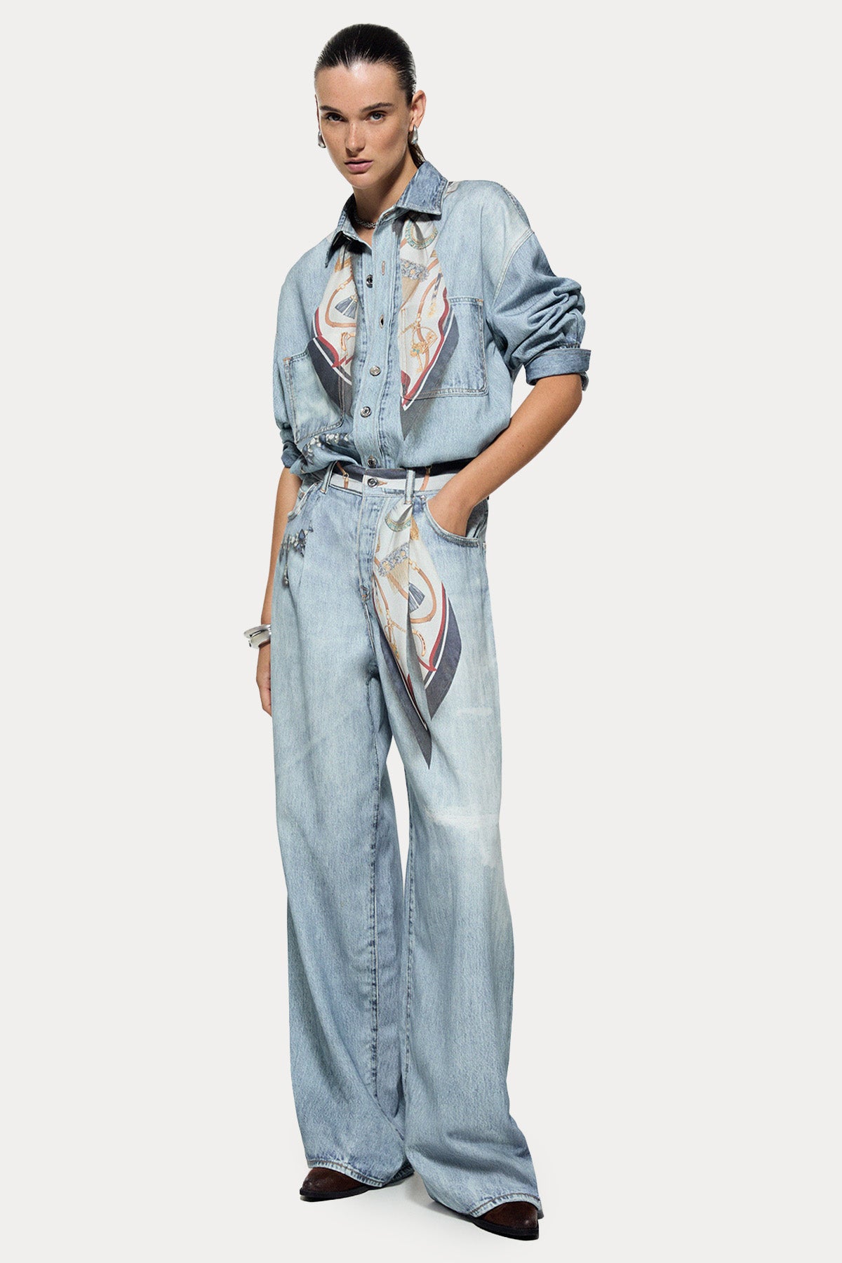 Liu Jo Wide Leg Fit Yıkamalı Jeans