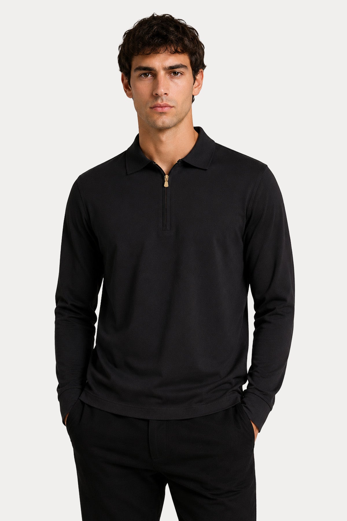 Gran Sasso Regular Fit Fermuarlı Polo Yaka Jarse T-shirt