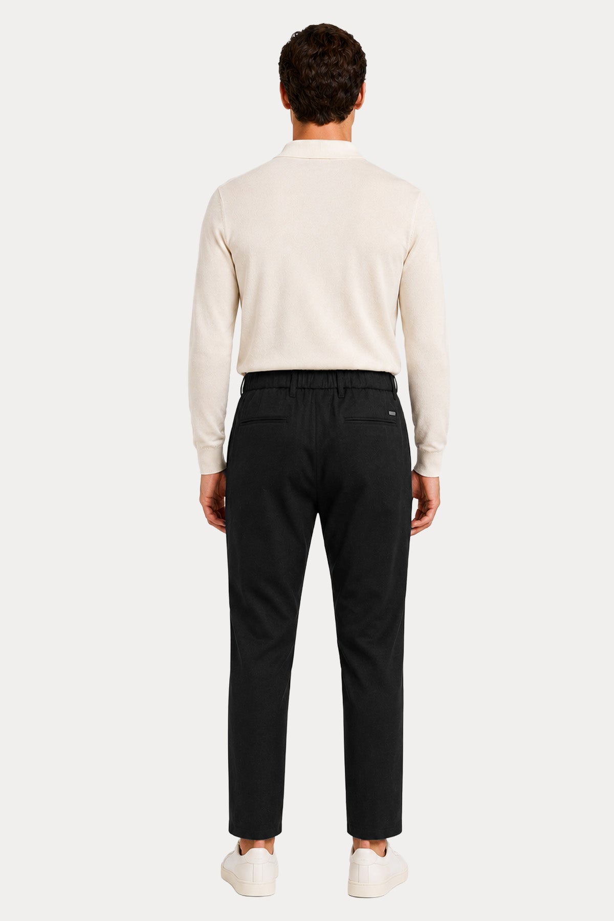 Herno Regular Fit Beli Lastikli Tek Pile Yün Pantolon