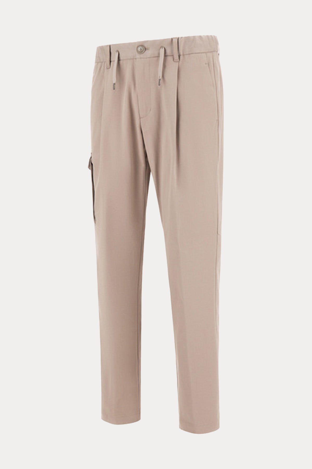 Herno Regular Fit Beli Lastikli Tek Pile Kargo Cepli Streç Pantolon
