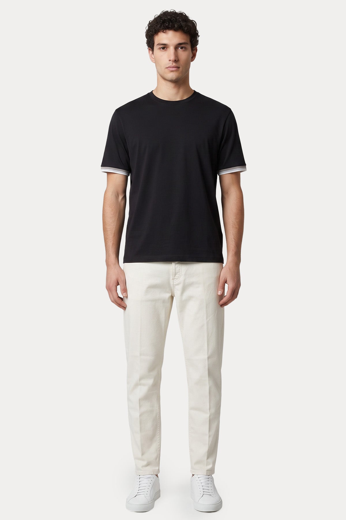 Herno Comfort Fit Şerit Detaylı Yuvarlak Yaka T-shirt