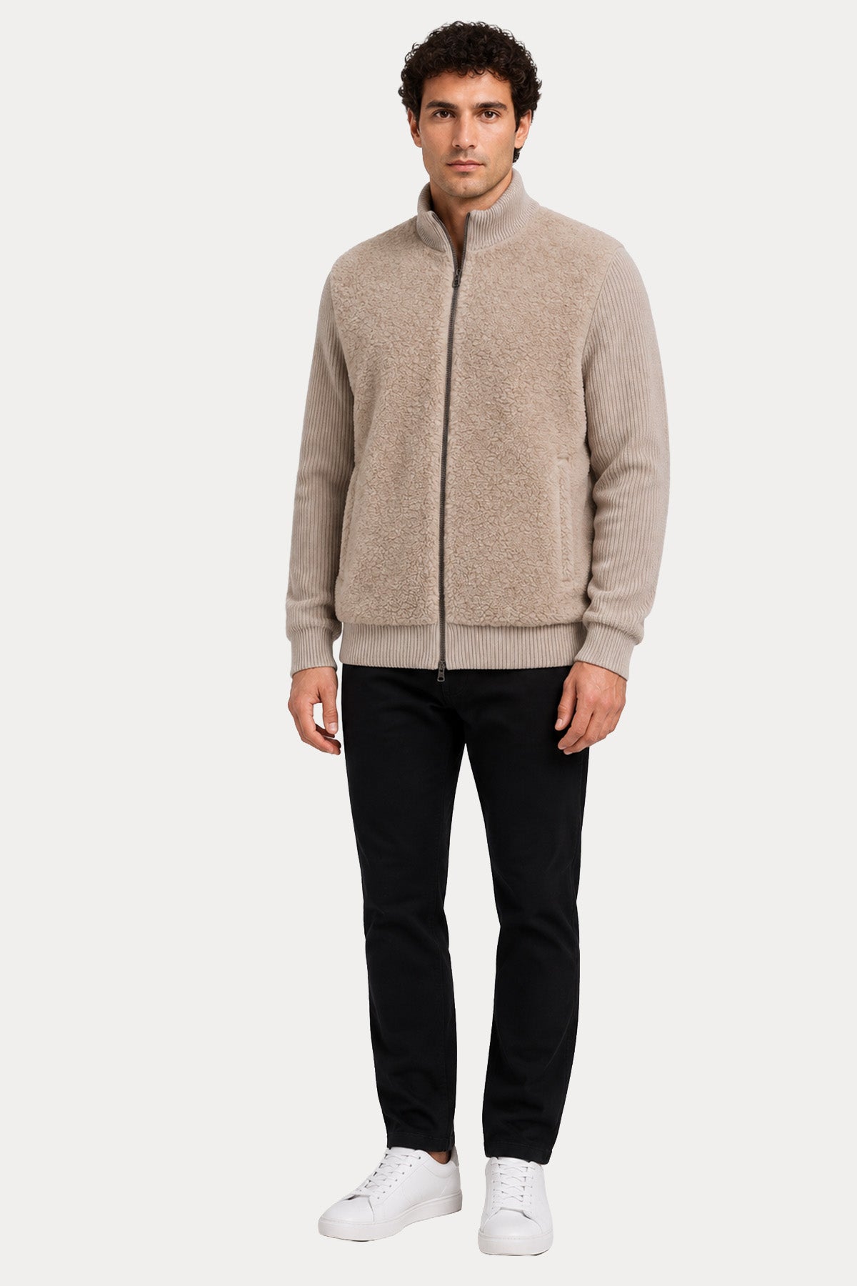 Herno Regular Fit Örgü Yün Peluş Ceket
