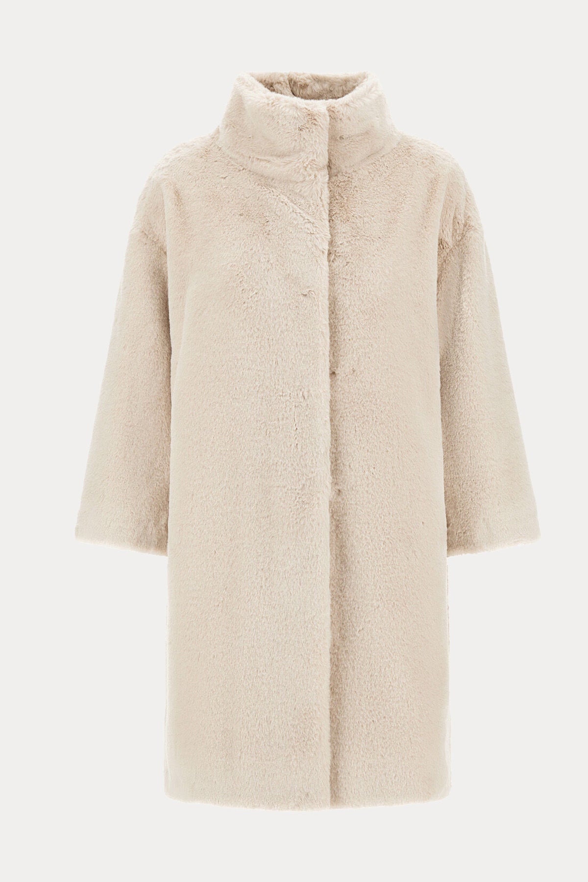 Herno Relaxed Fit Dik Yaka Peluş Kaban