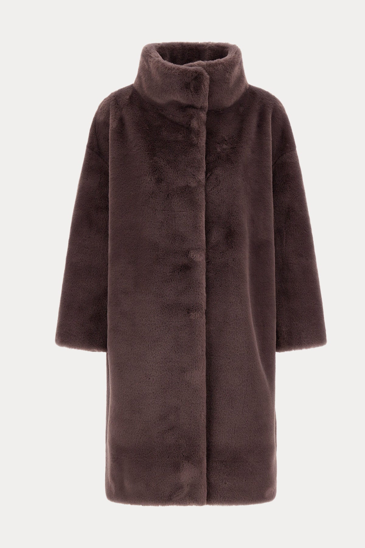 Herno Relaxed Fit Dik Yaka Peluş Kaban
