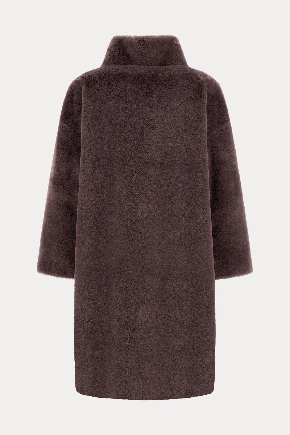 Herno Relaxed Fit Dik Yaka Peluş Kaban