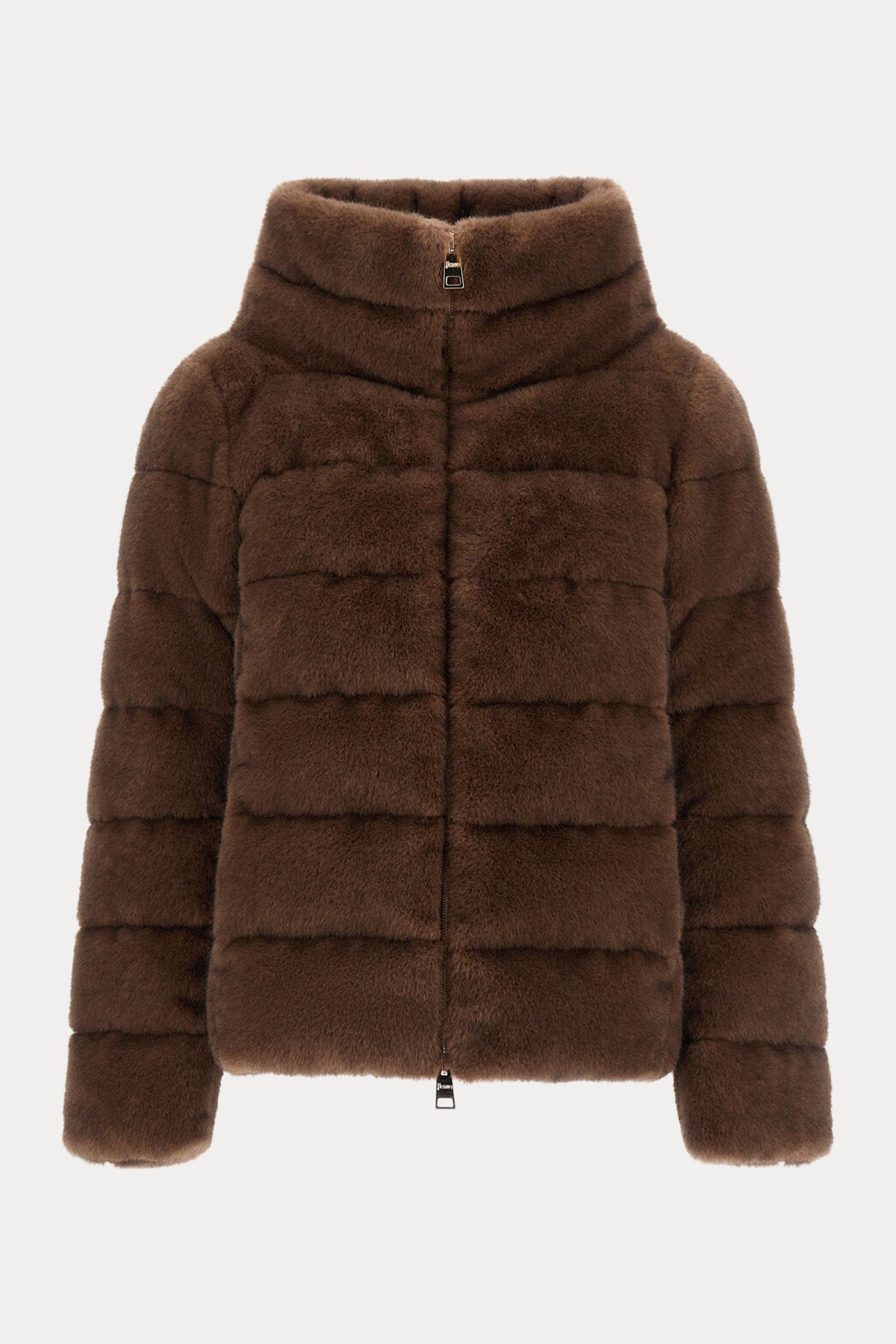 Herno Regular Fit Dik Yaka Peluş Puffer Mont