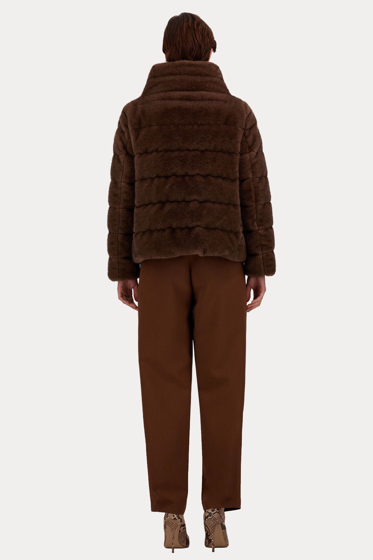 Herno Regular Fit Dik Yaka Peluş Puffer Mont
