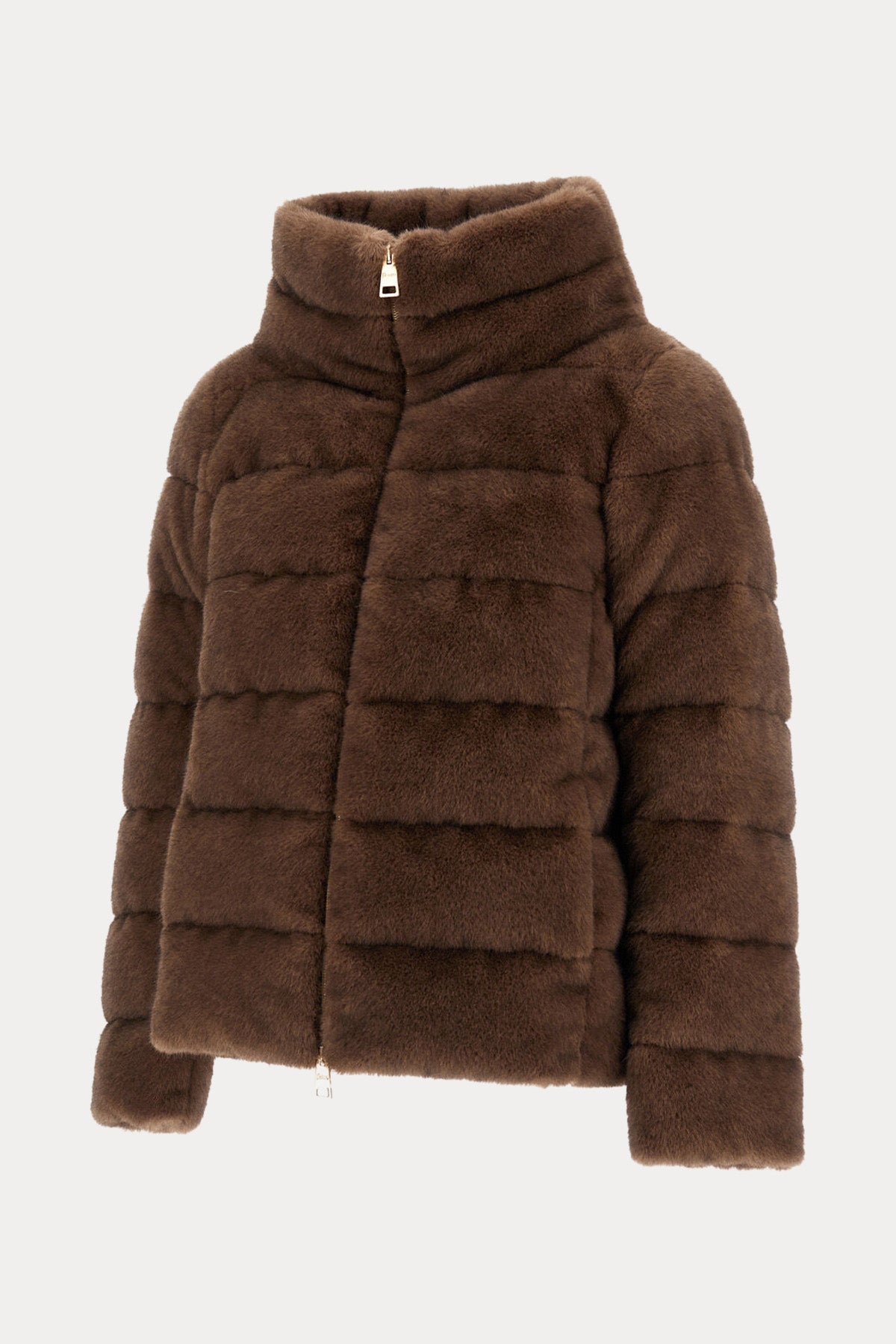 Herno Regular Fit Dik Yaka Peluş Puffer Mont