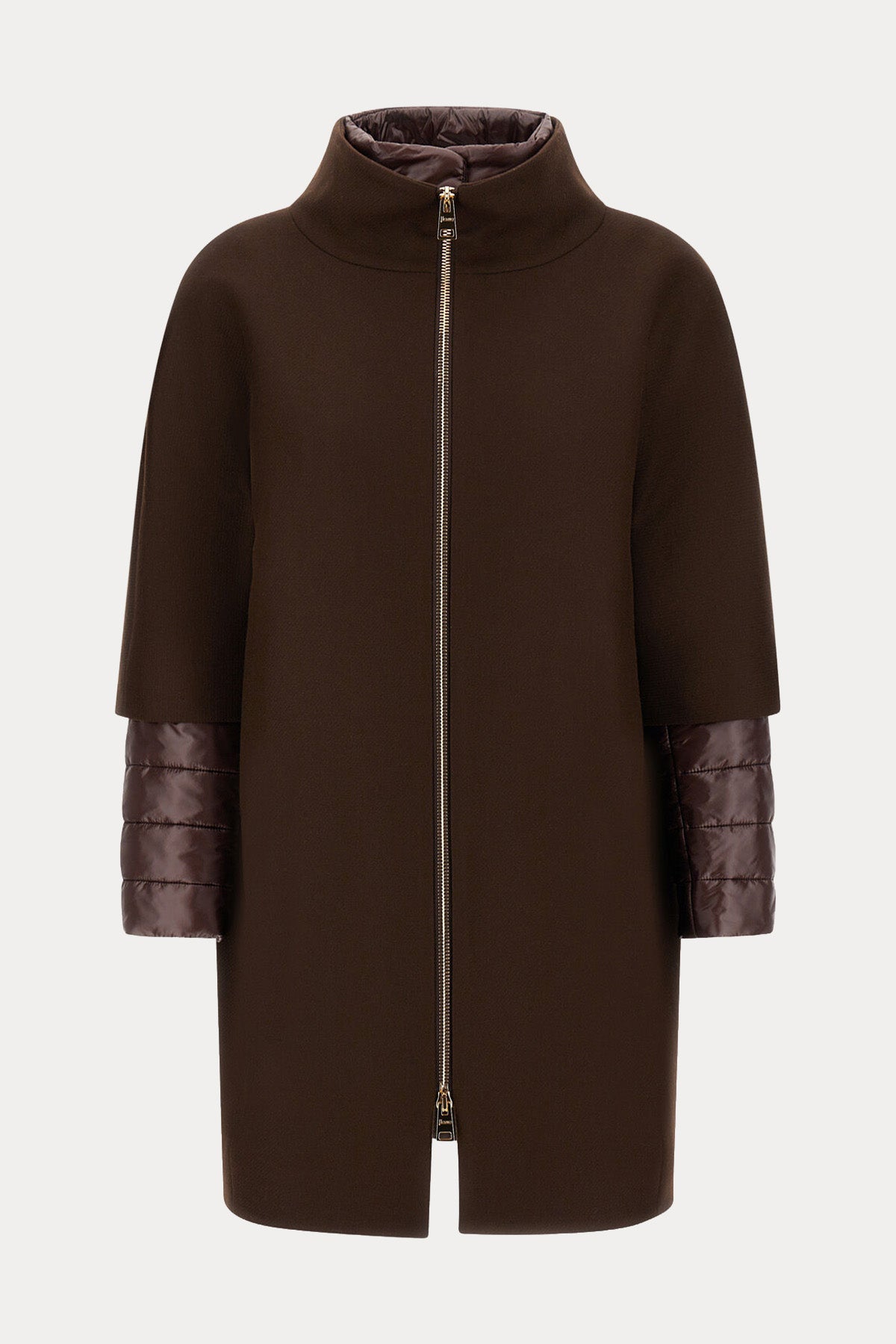 Herno Relaxed Fit Demonte İç Parçalı Puffer Yün Kaban