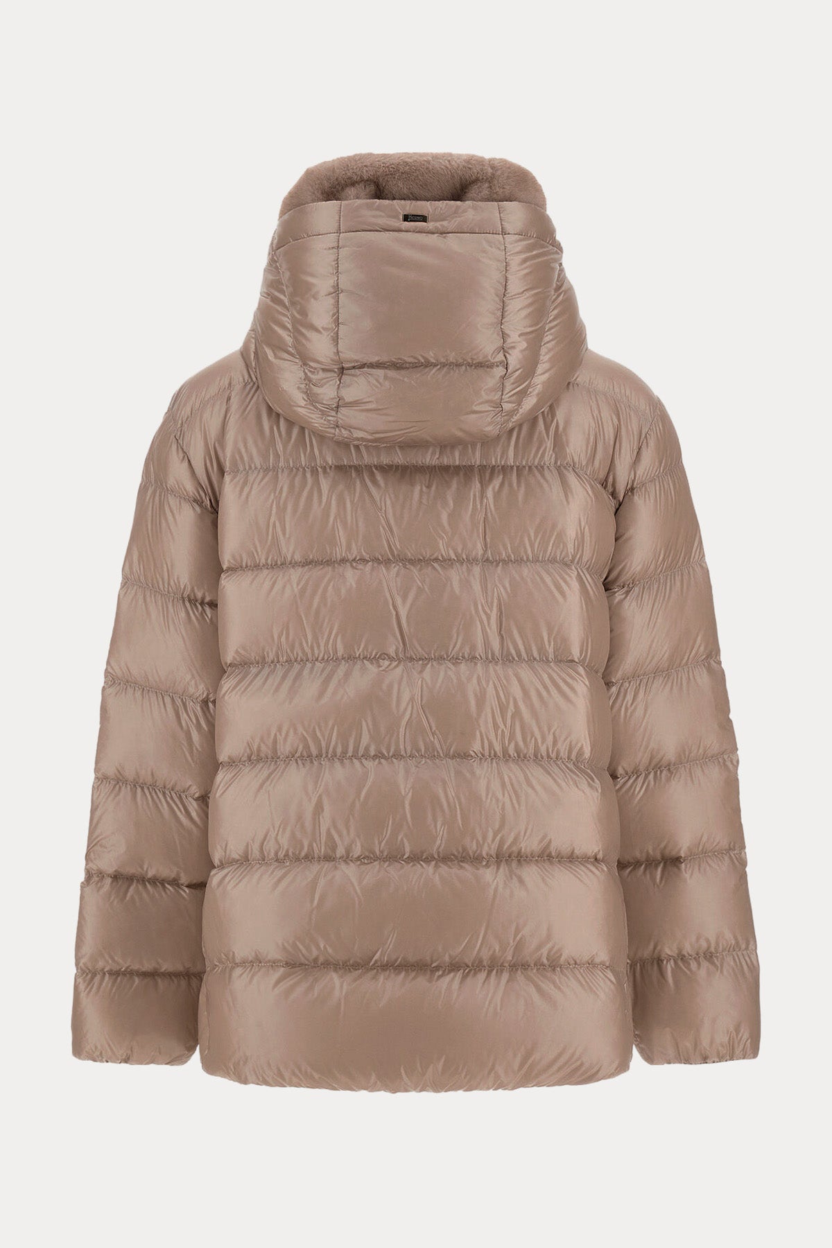 Herno Relaxed Fit Peluş İç Parçalı Kapüşonlu Puffer Mont